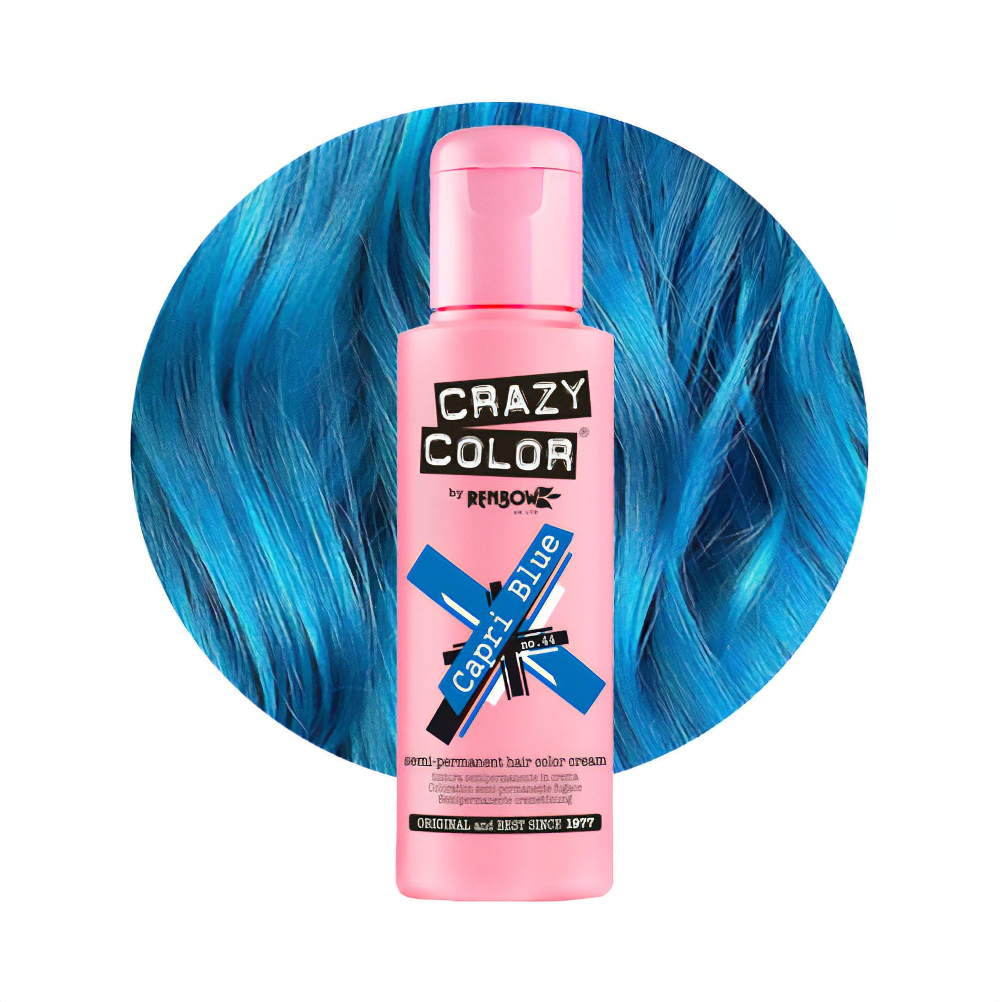 Crazy Color - Semi Permanent Hair Colour Cream Capri Blue No.44 100ml