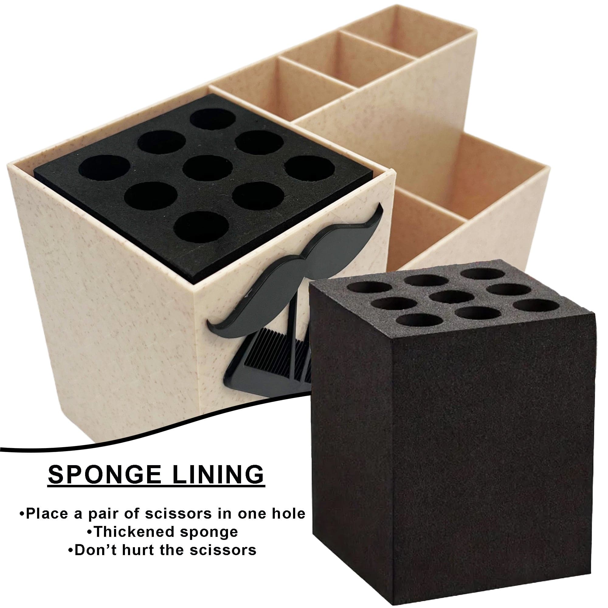 Eson - Scissor & Brush Holder Non-Slip Storage Box (Beige)