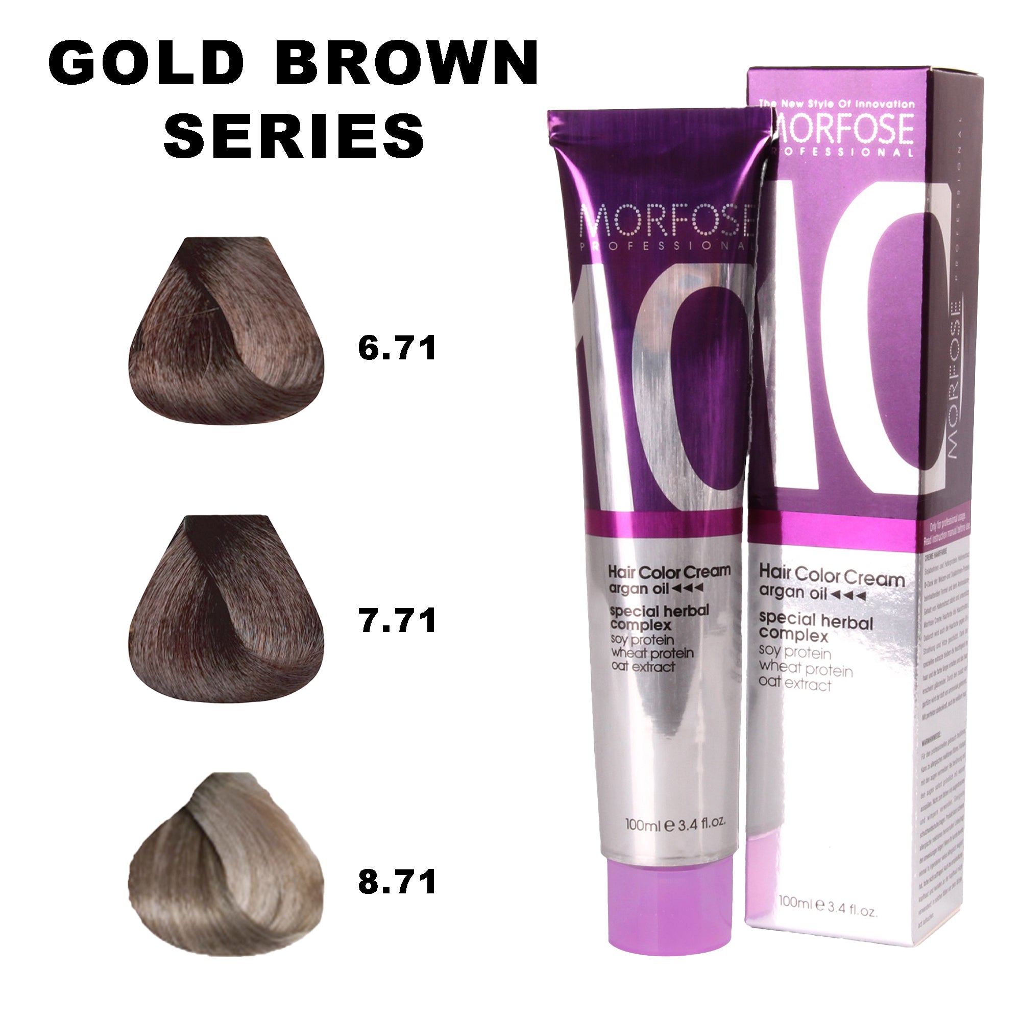 Morfose - 10 Hair Colour Cream Gold Brown Series 100ml