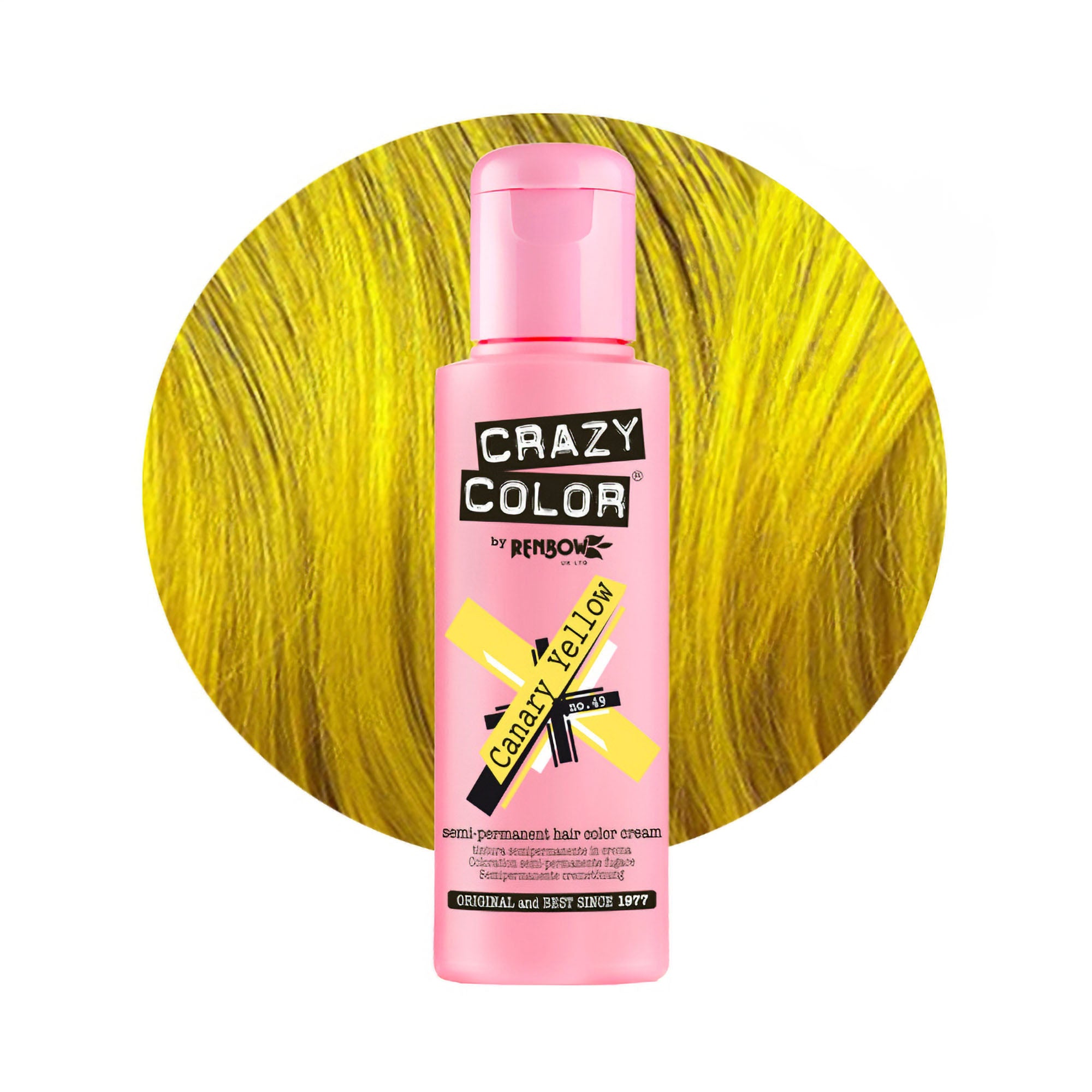 Crazy Color - Semi Permanent Hair Colour Cream Canary Yellow No.49 100ml