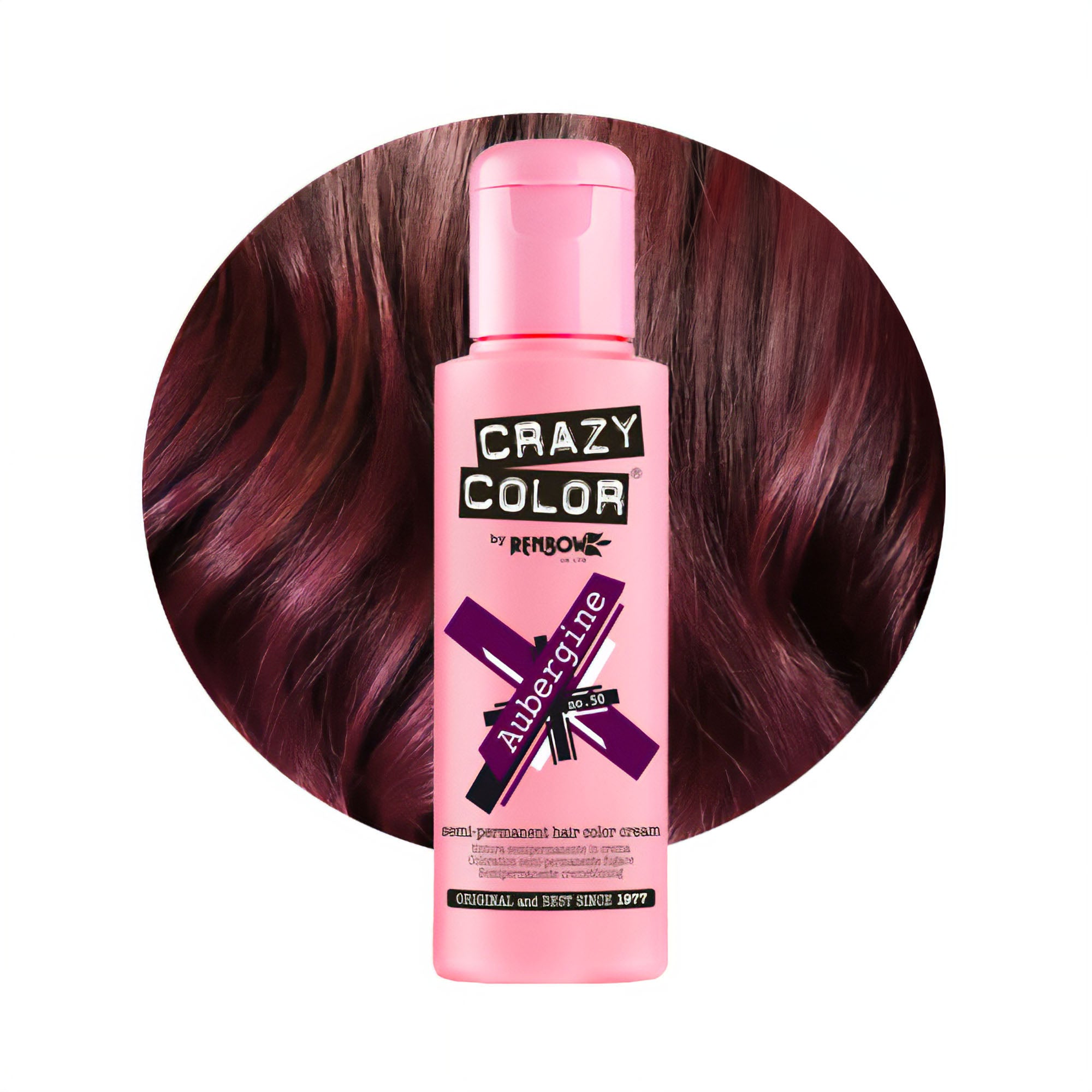 Crazy Color - Semi Permanent Hair Colour Cream Aubergine No.50 100ml