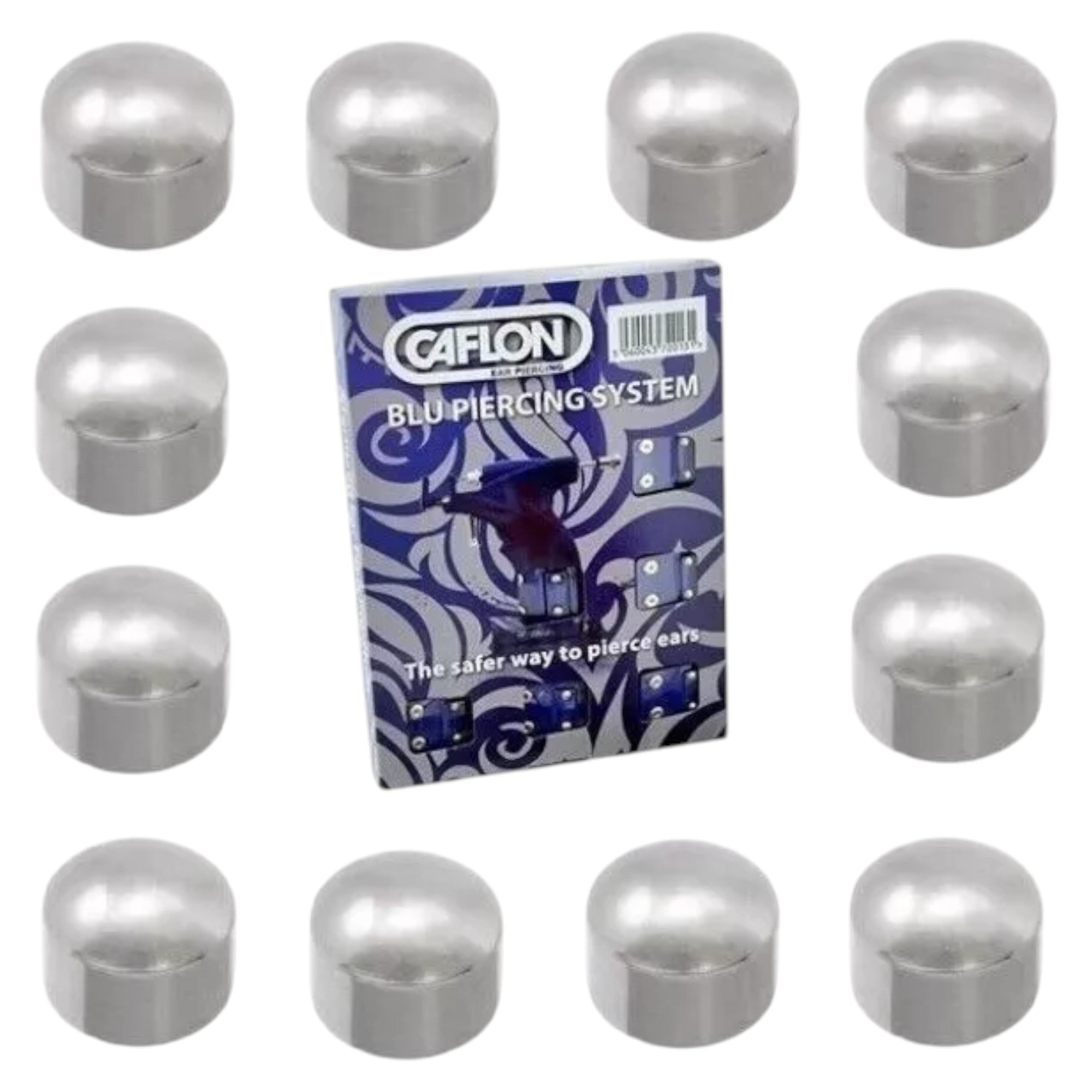 Caflon - Stud Earrings White Stainless Regular Plain Ball