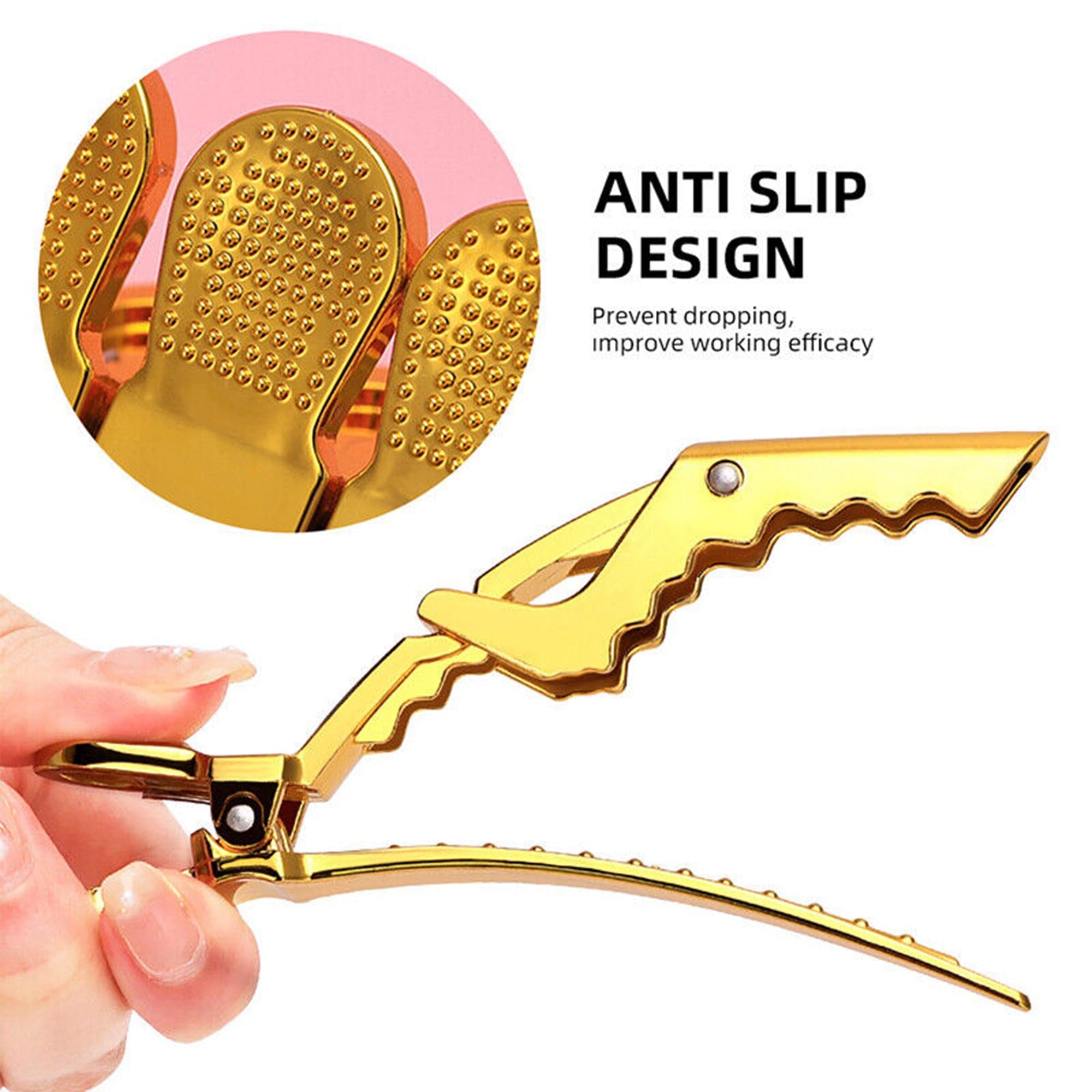 Eson - Crocodile Hair Clip 6pcs (Gold)