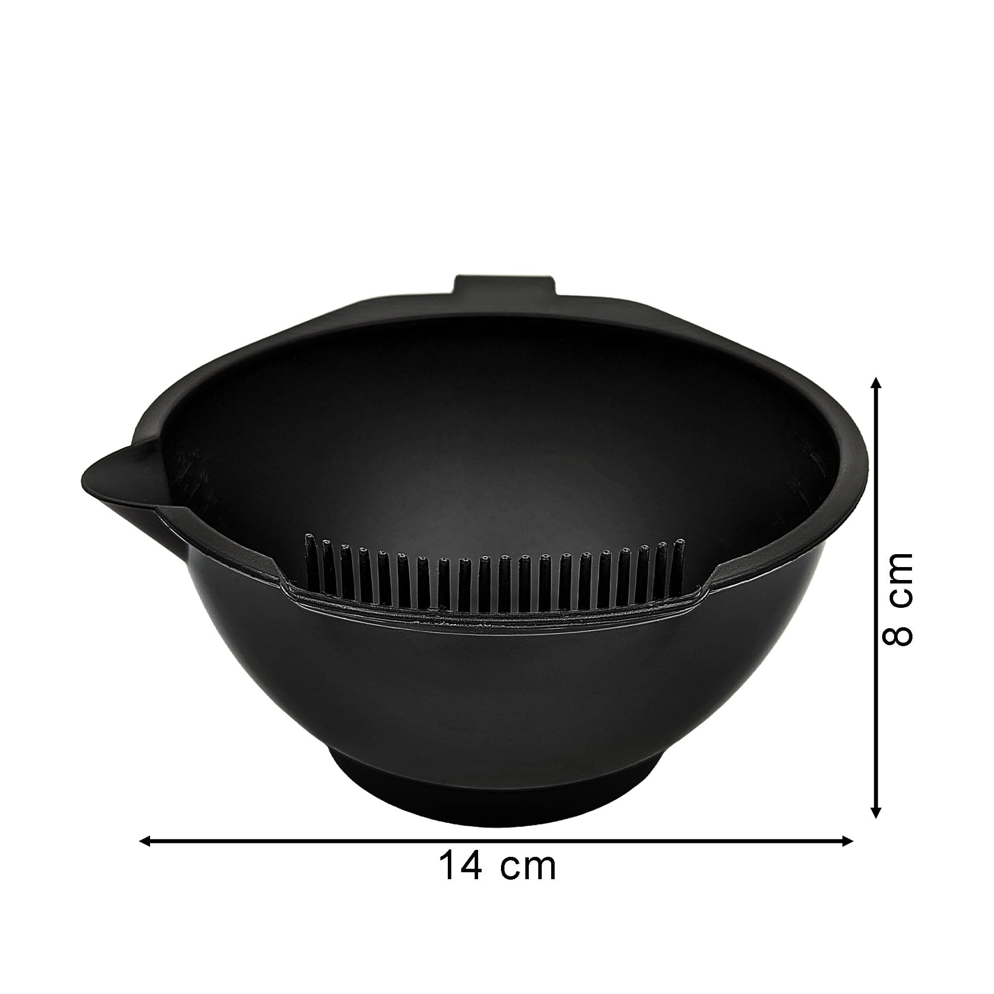 Eson - Hair Colour Dye Bowl Pour-Spout Handle With Measurements (Black)