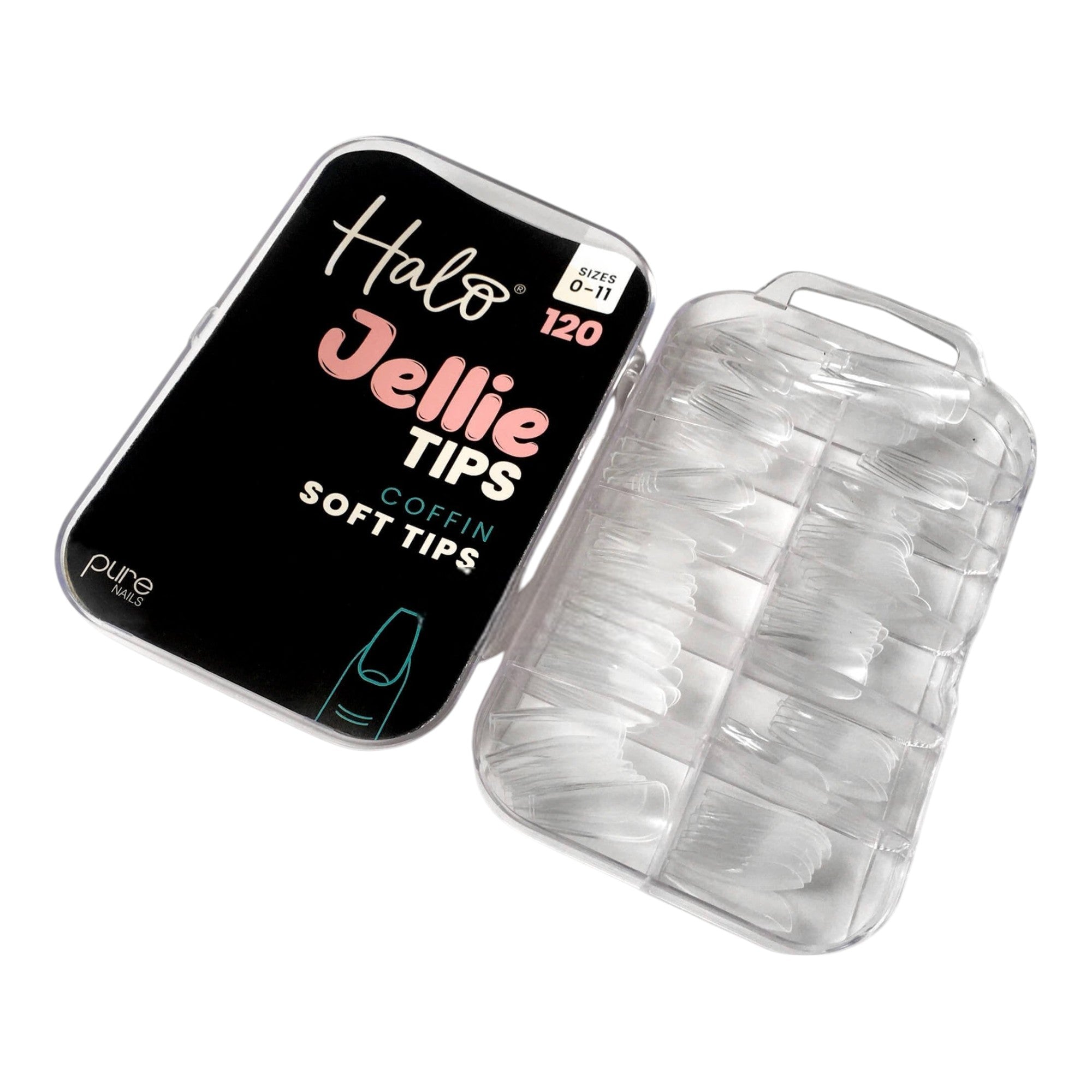 Halo - Jellie Nail Tips Coffin 0-11 Sizes