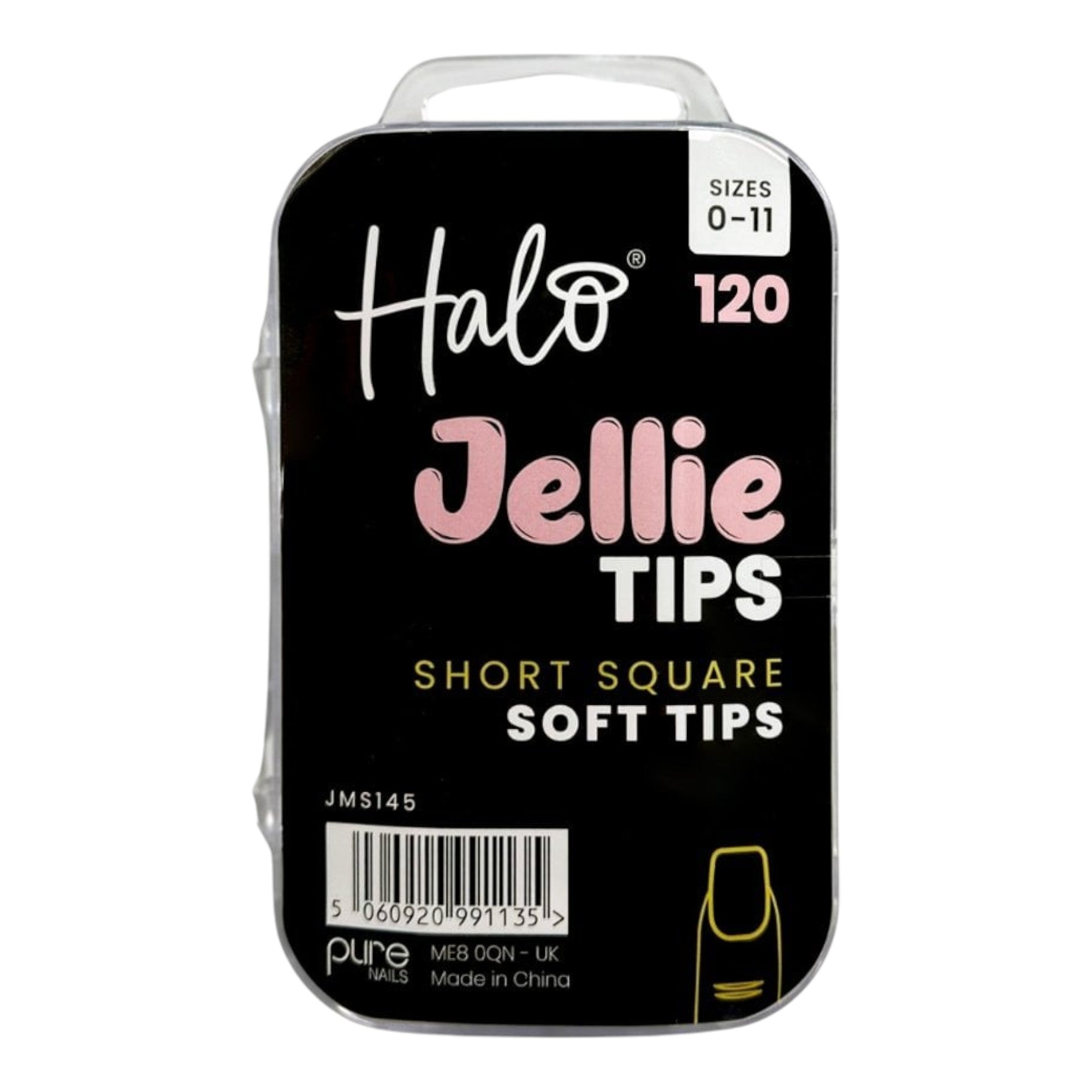 Halo - Jellie Nail Tips Square 0-11 Sizes