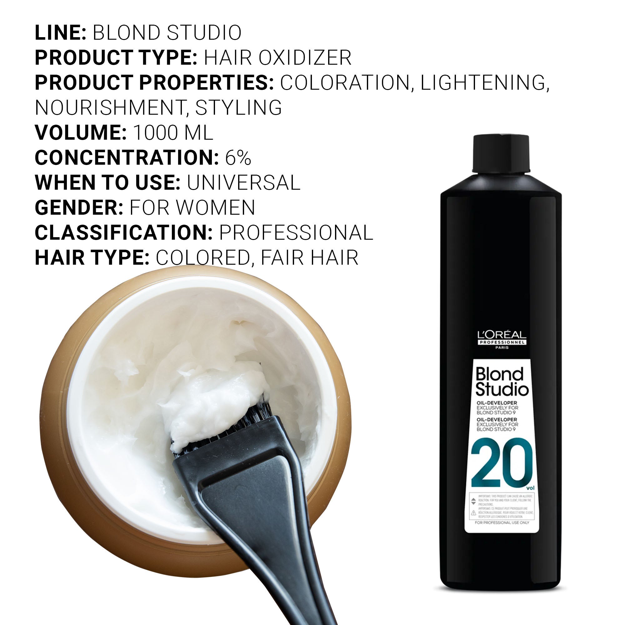 Loreal Professionnel - Blond Studio 9 Oil-Developer 6% 20 Vol. 1000ml