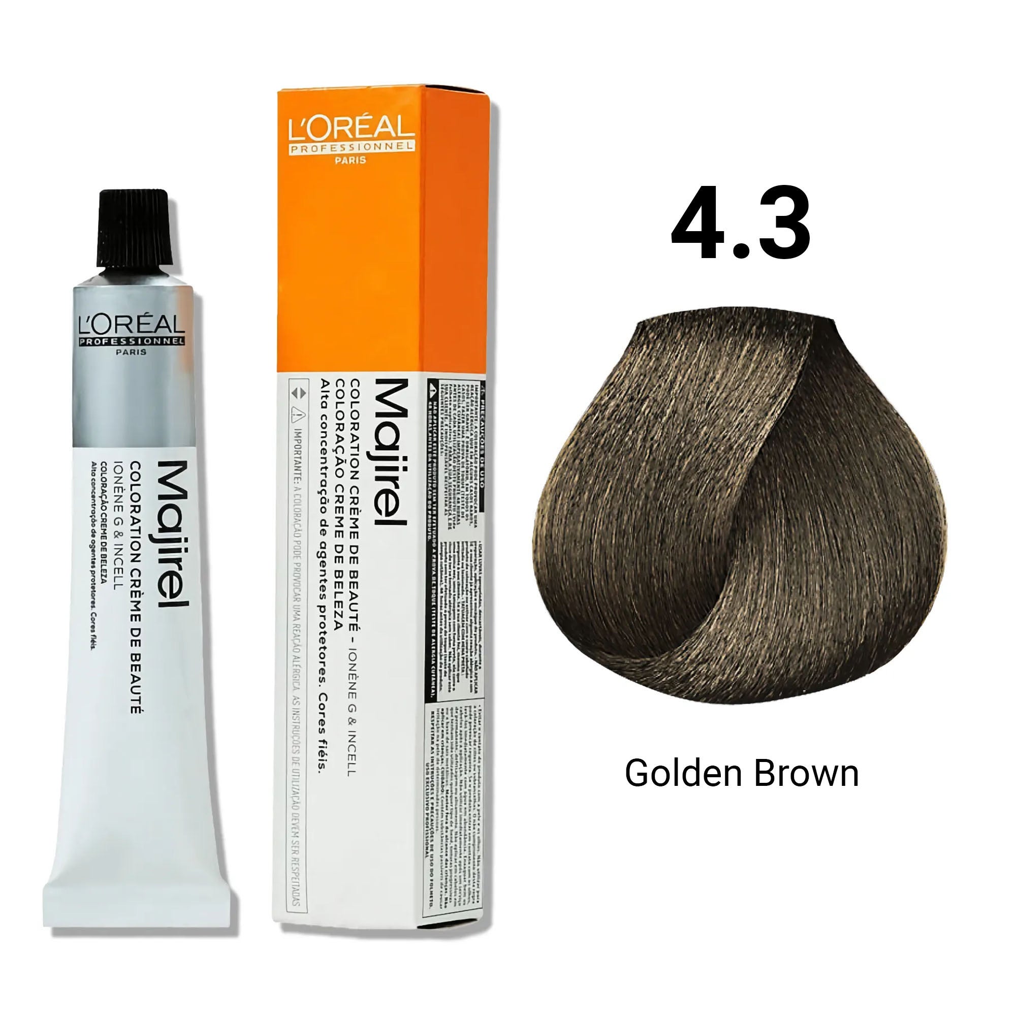 Loreal Professionnel - Majirel Permanent Hair Colour 4.3 Golden Brown 50ml