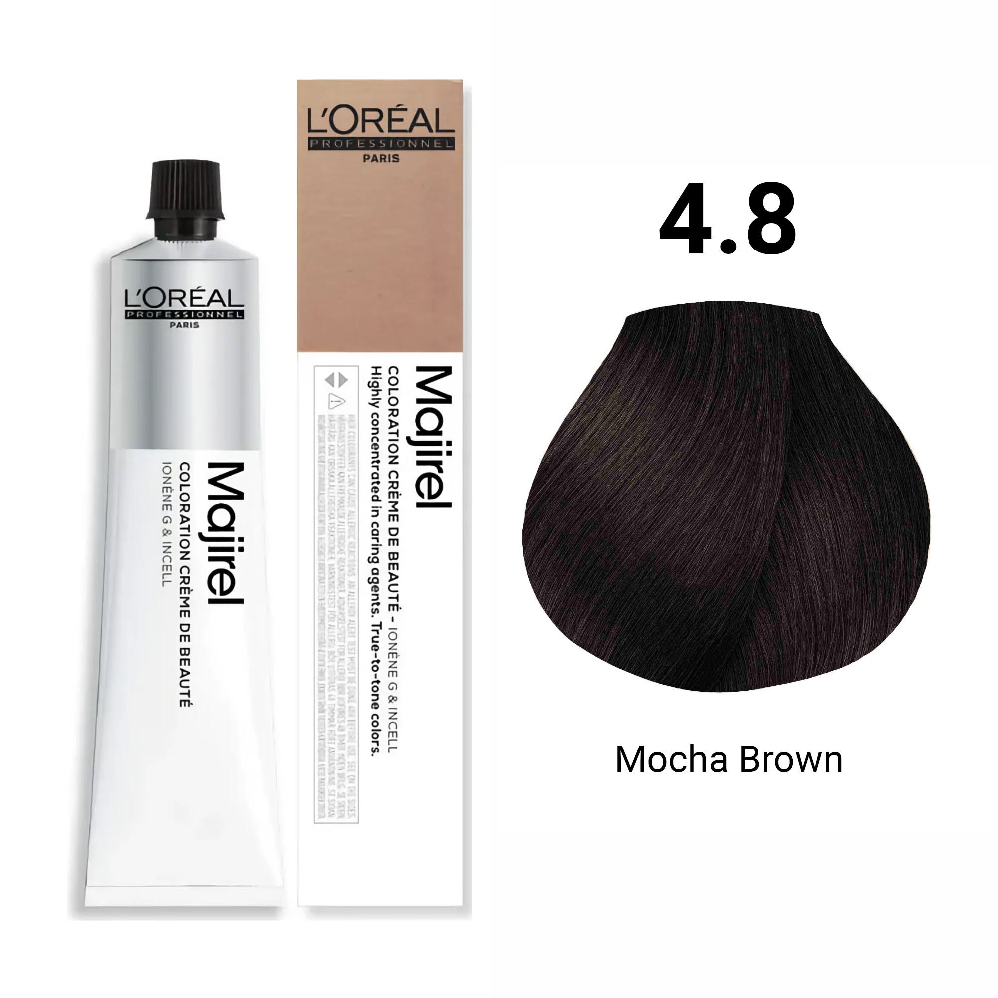 Loreal Professionnel - Majirel Permanent Hair Colour 4.8 Mocha Brown 50ml