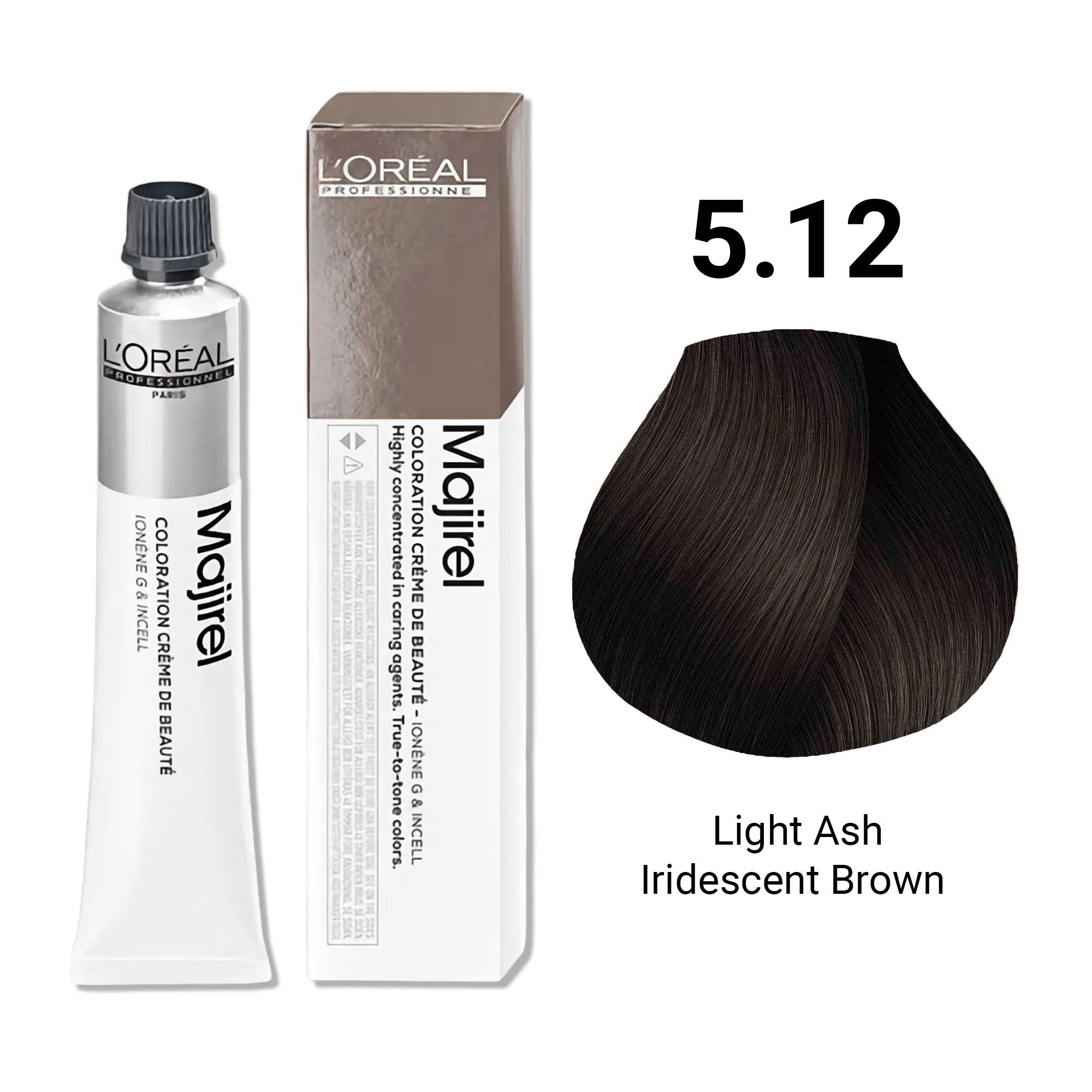 Loreal Professionnel - Majirel Permanent Hair Colour 5.12 Light Ash Iridescent Brown 50ml