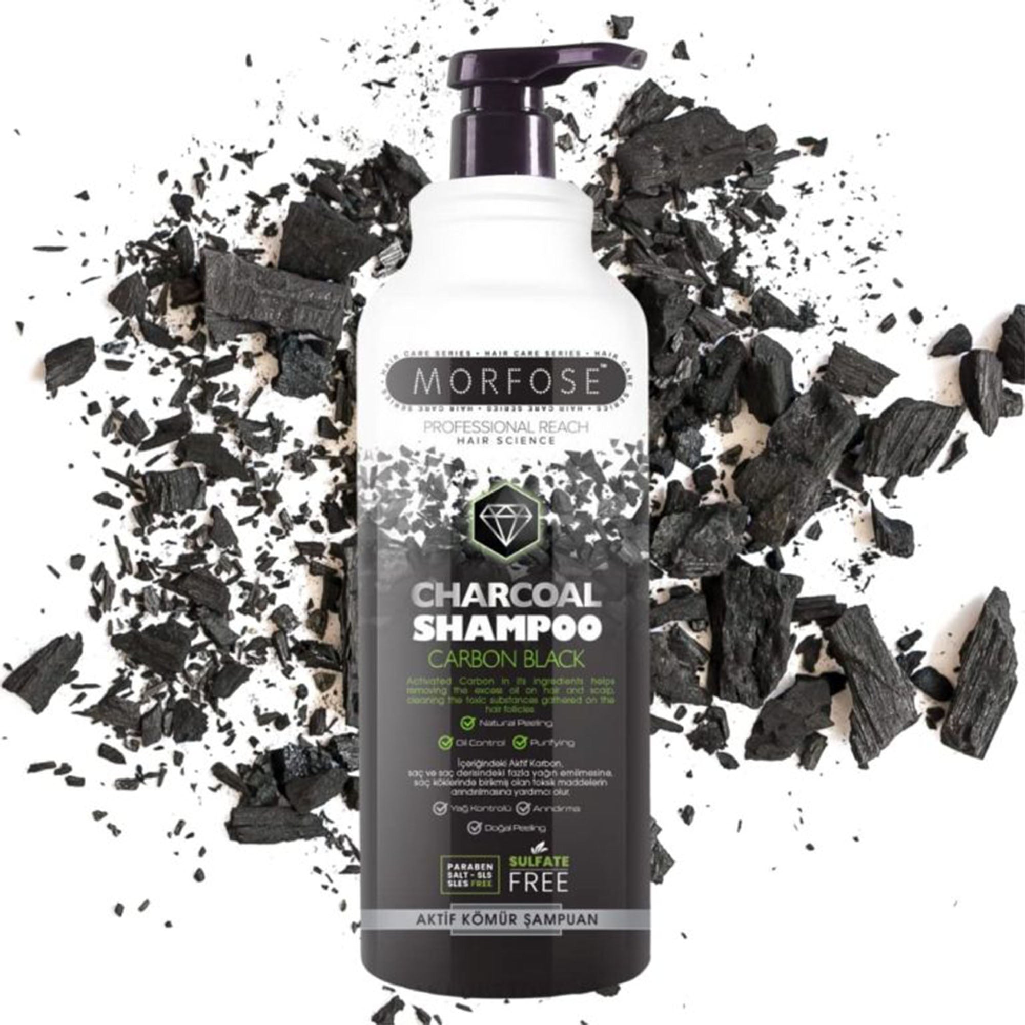 Morfose - Charcoal Shampoo Carbon Black SLS-free 1000ml