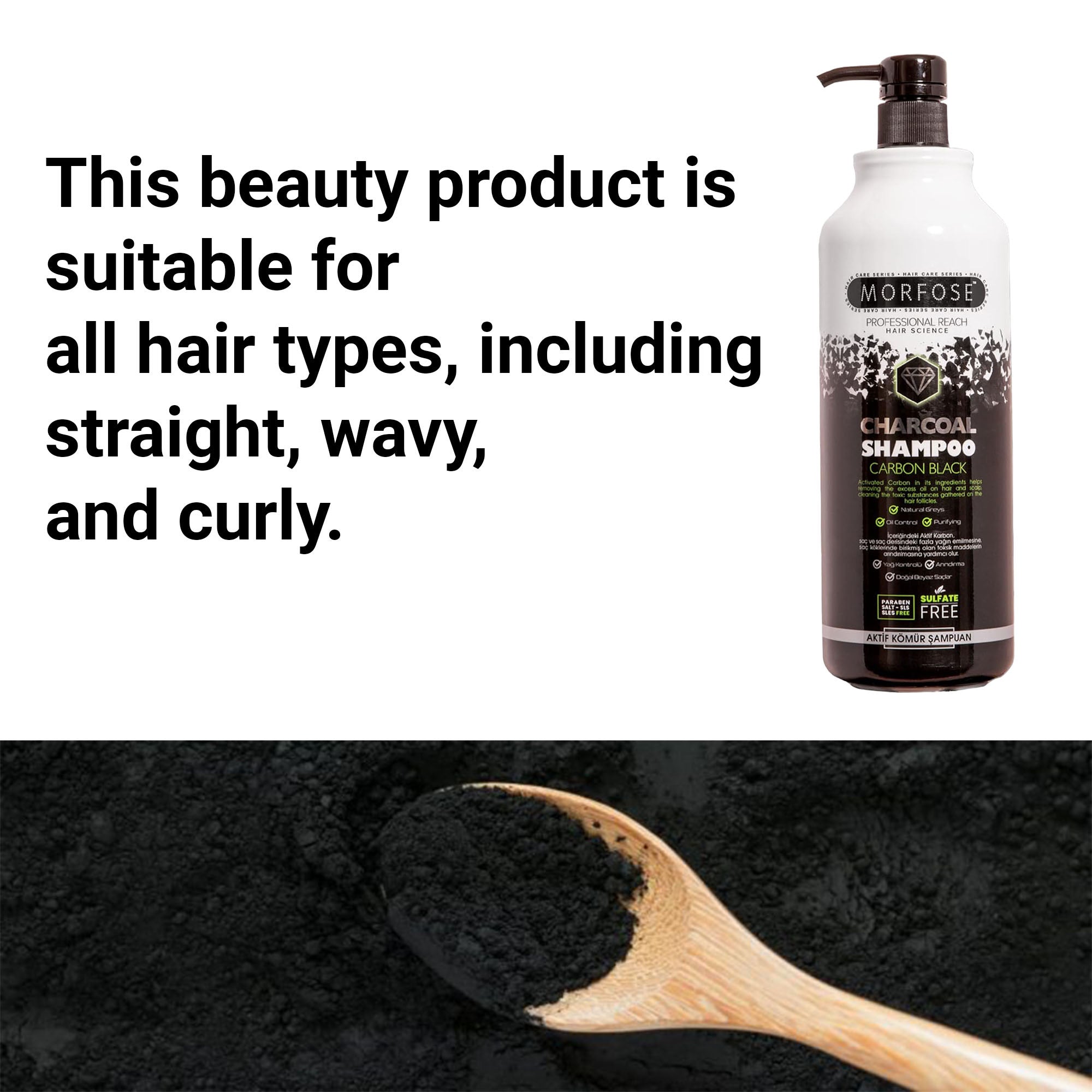 Morfose - Charcoal Shampoo Carbon Black SLS-free 1000ml