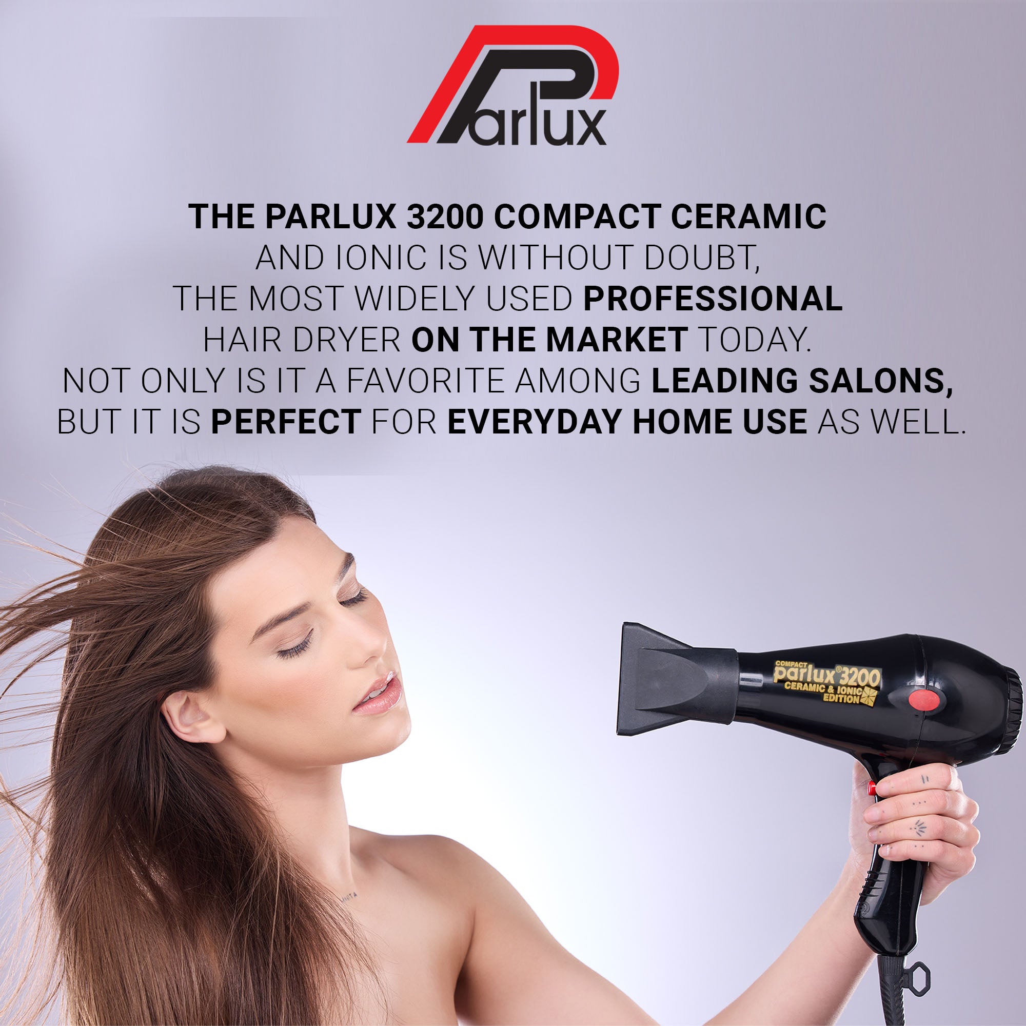 Parlux - 3200 Ceramic & Ionic Edition Hair Dryer 1900W Black