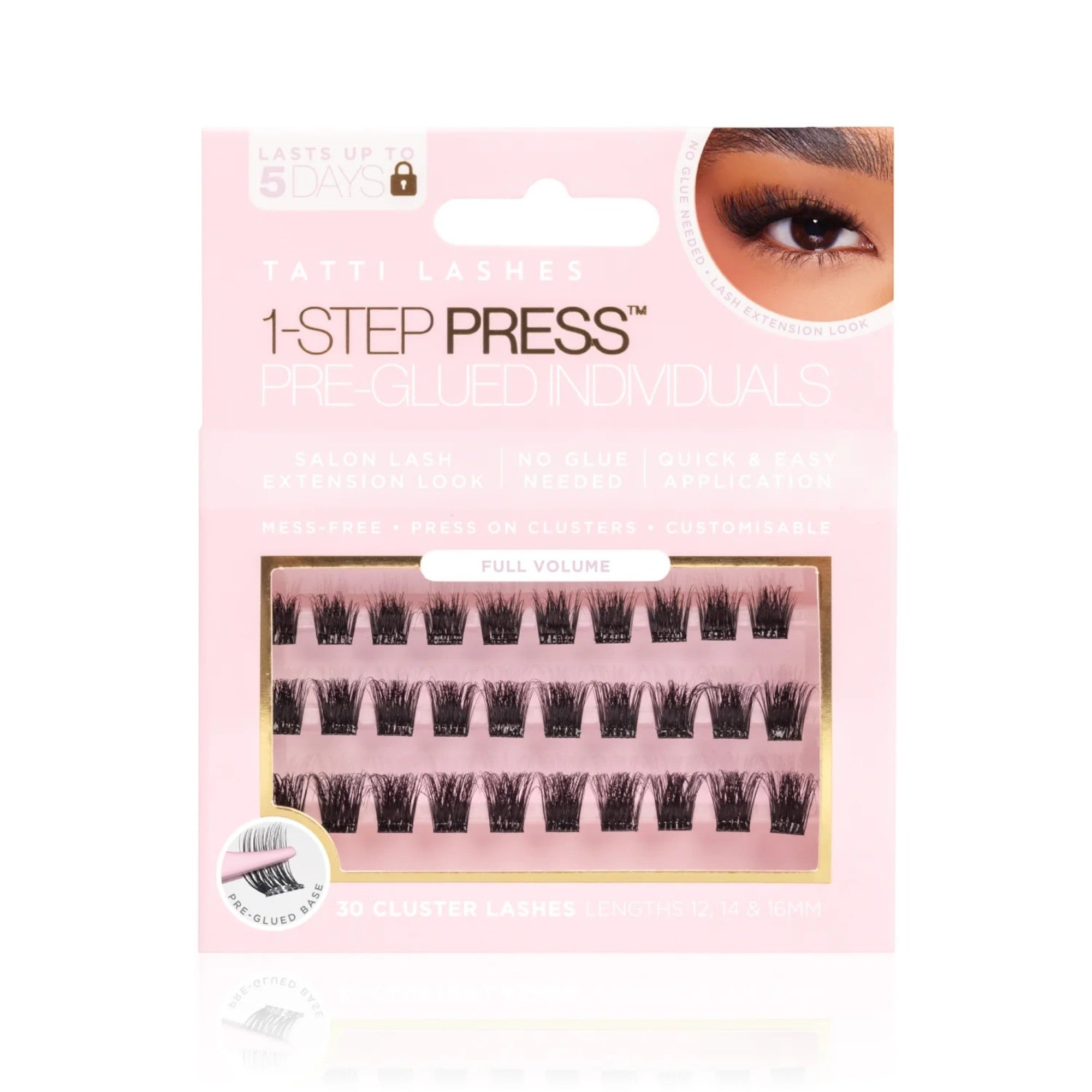Tatti Lashes - 1-Step Press Pre-Glued Individual Cluster Lashes Full Volume