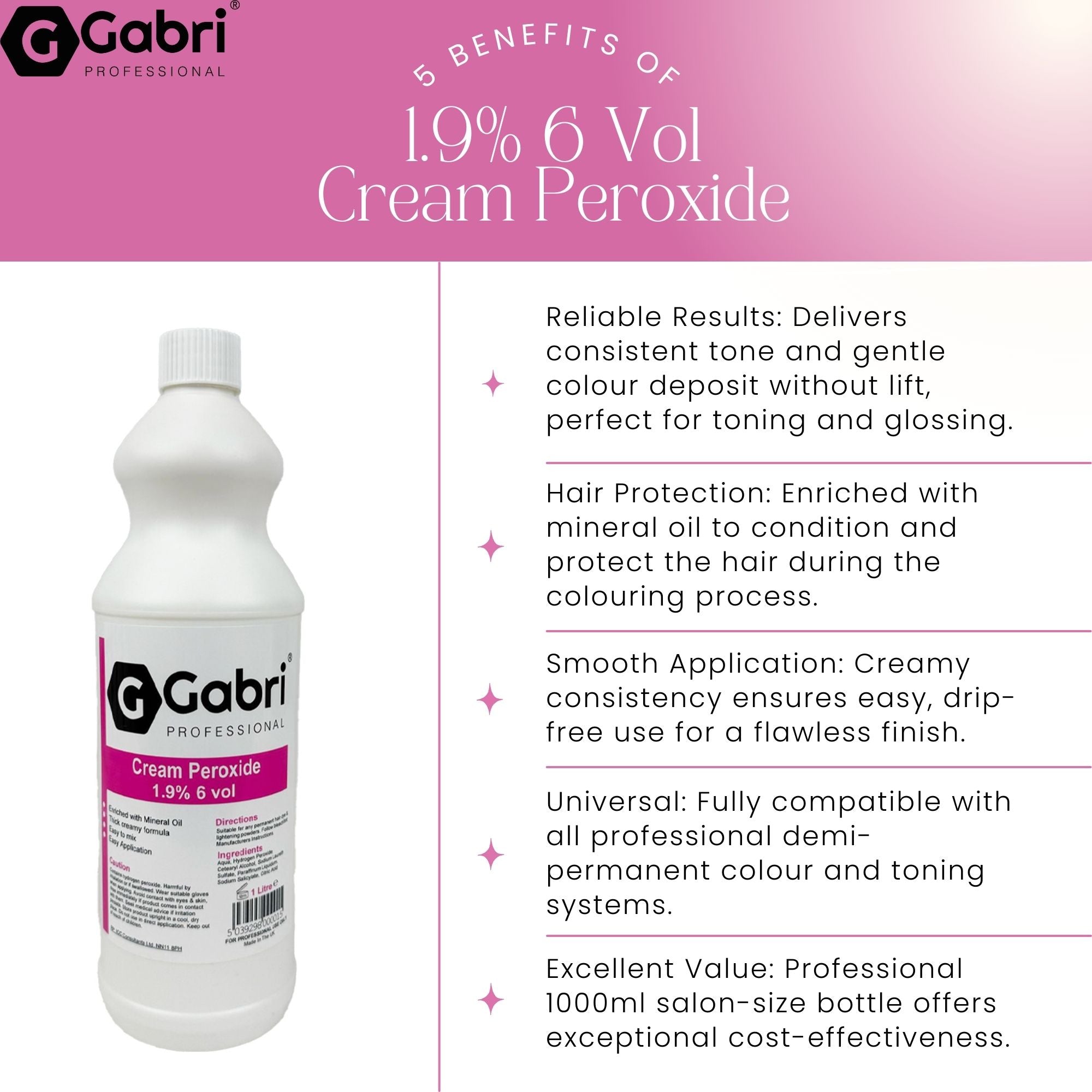 Gabri Professional - Cream Peroxide 1.9% 6 Vol 1000ml