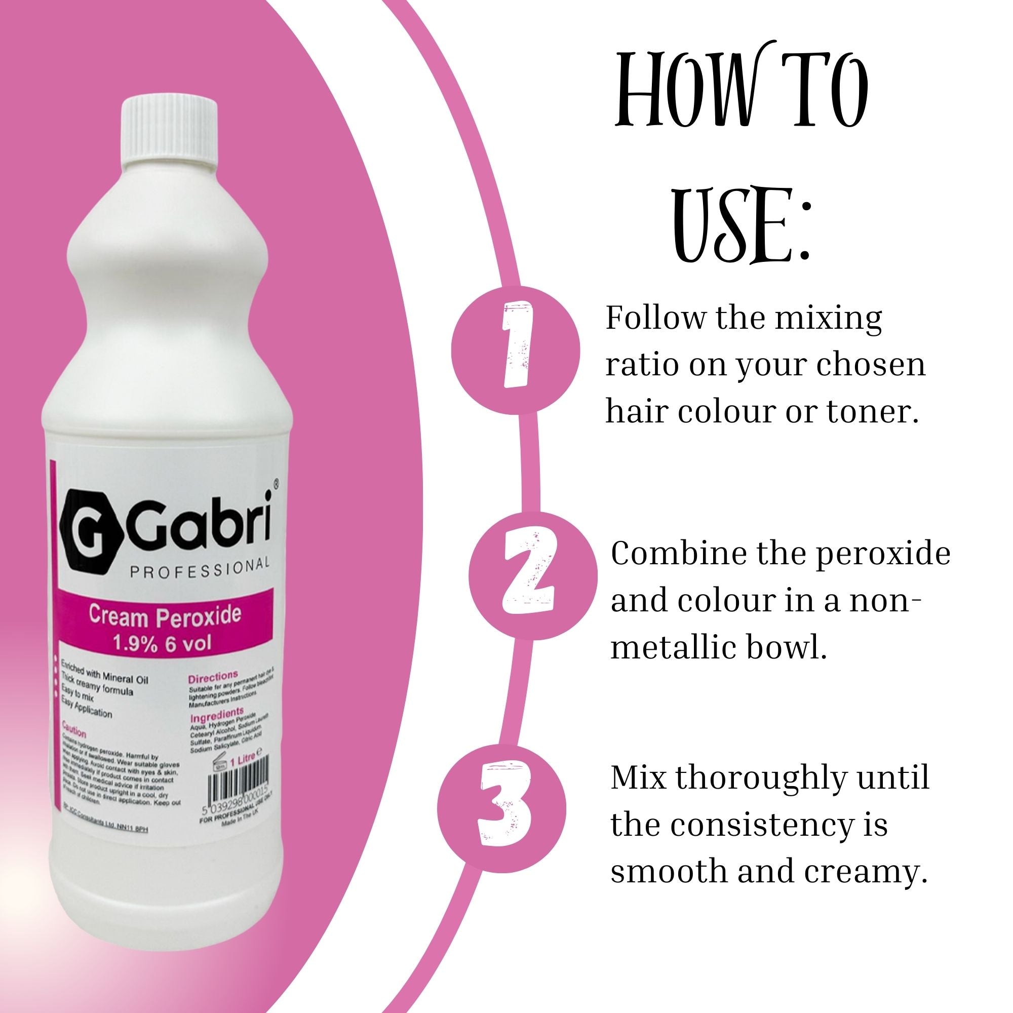 Gabri Professional - Cream Peroxide 1.9% 6 Vol 1000ml
