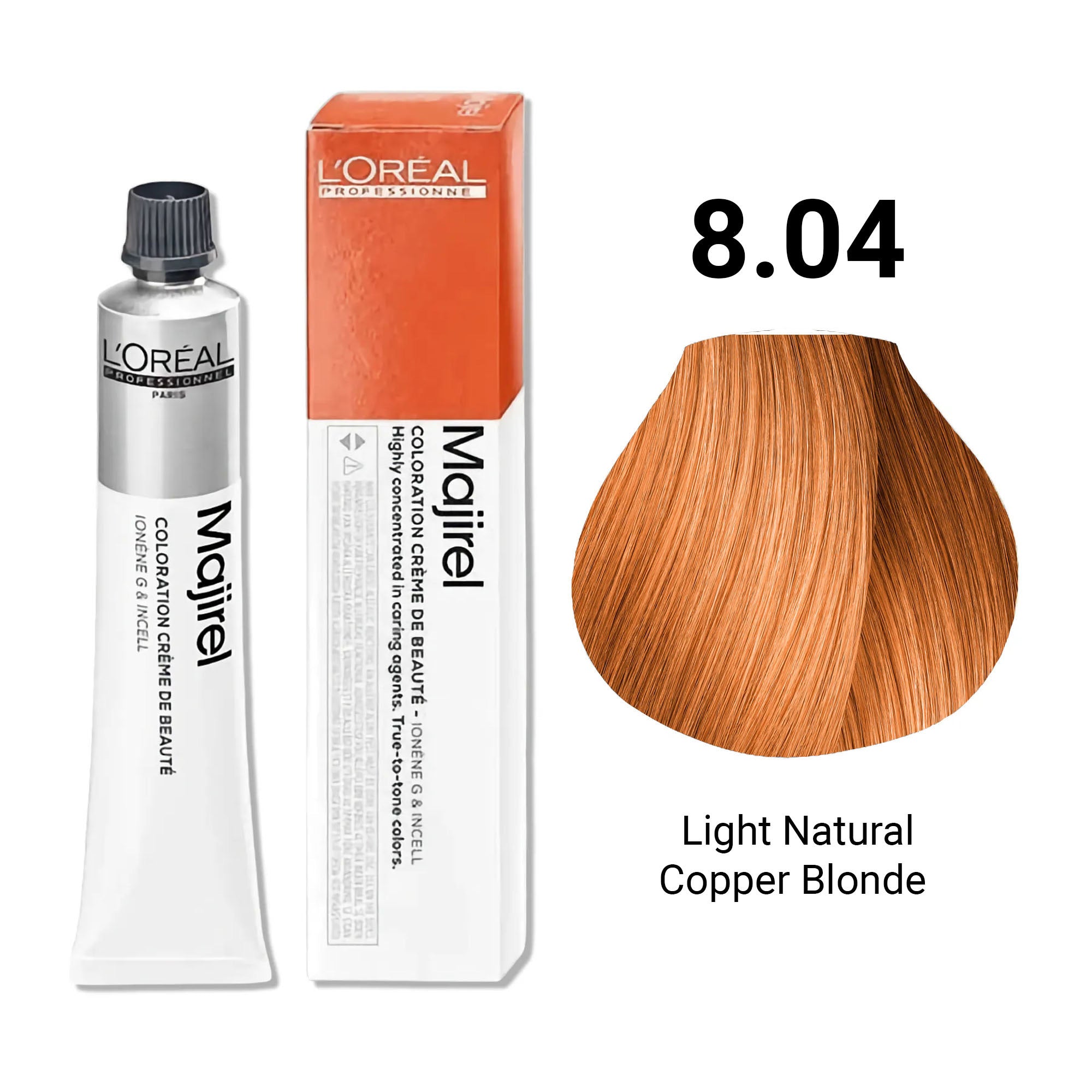 Loreal Professionnel - Majirel Permanent Hair Colour 8.04 Light Natural Copper Blonde 50ml