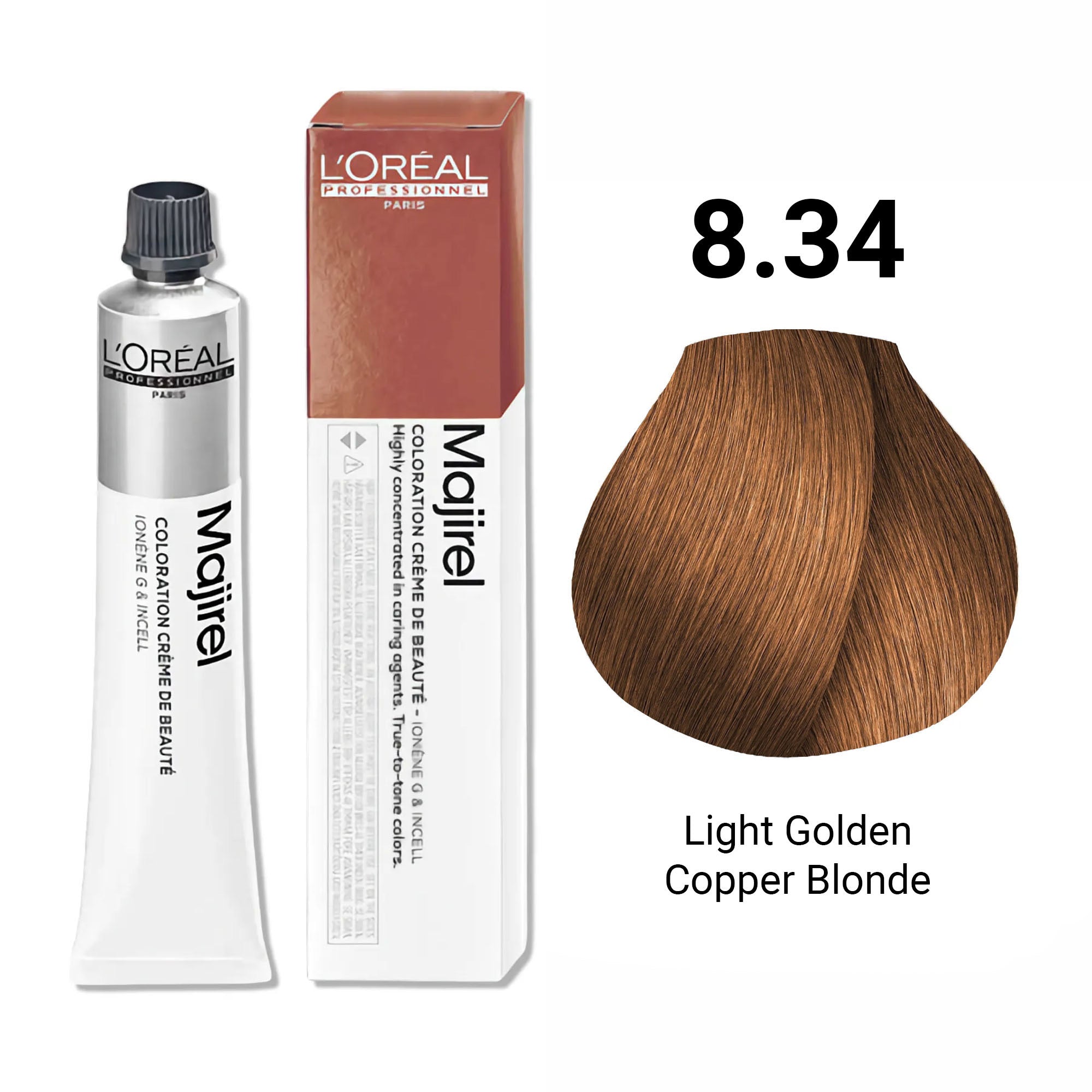 Loreal Professionnel - Majirel Permanent Hair Colour 8.34 Light Golden Copper Blonde 50ml