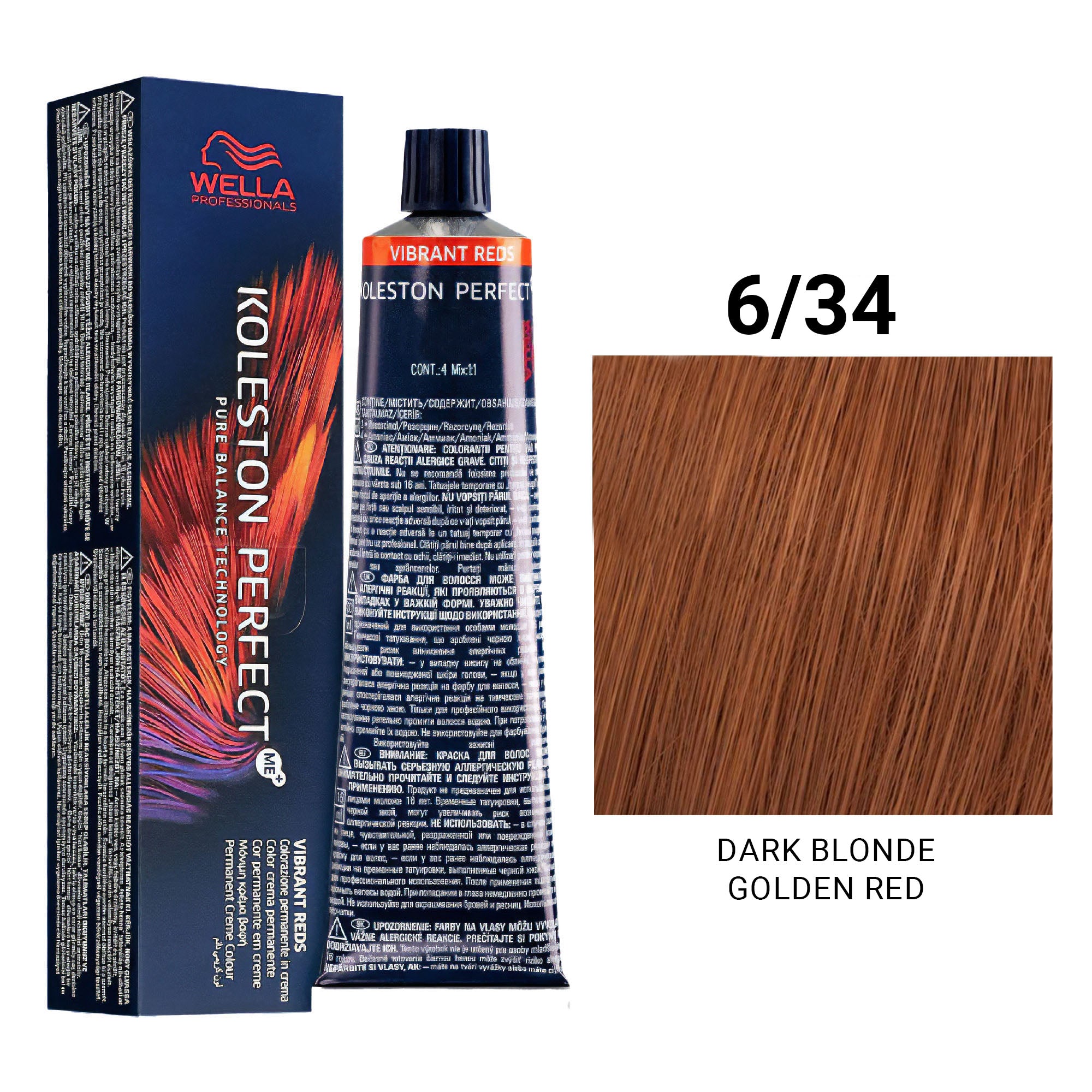 Wella Professionals - Koleston Perfect Me+ 6/34 Dark Blonde Golden Red 60ml