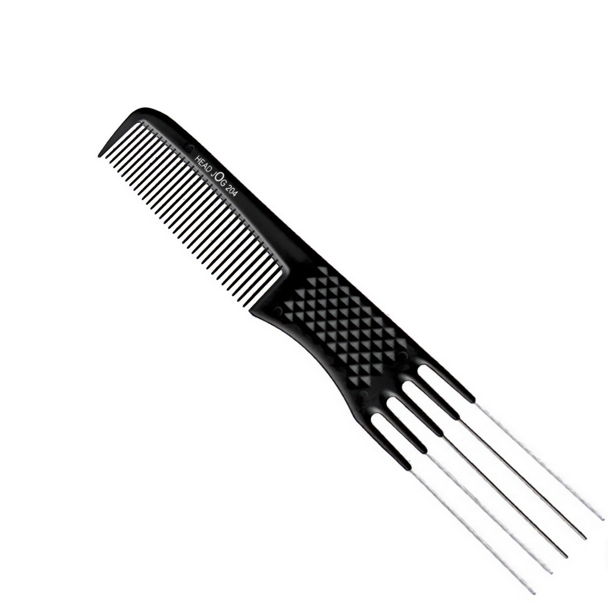 Head Jog - 204 Styling Comb 2in1 Sided Comb & Pin Lift Black 19cm