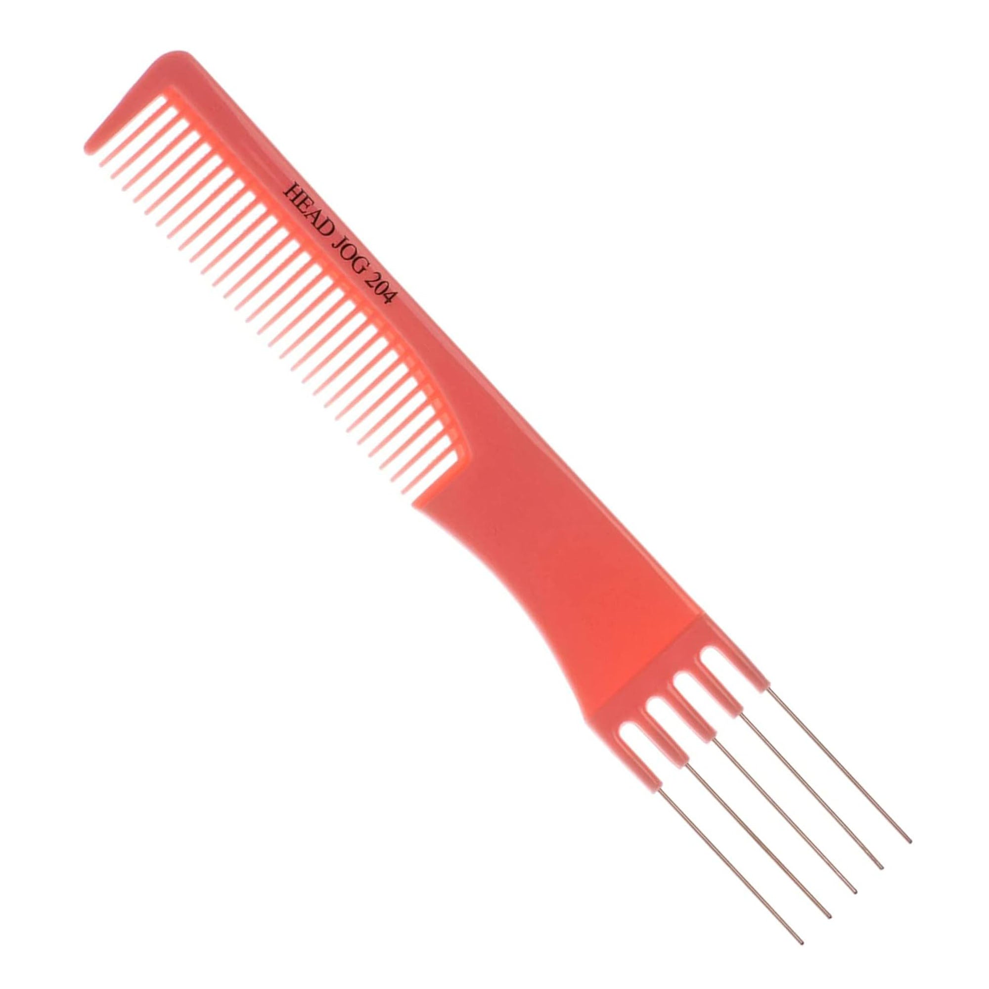 Head Jog - 204 Styling Comb 2in1 Sided Comb & Pin Lift Pink 19cm