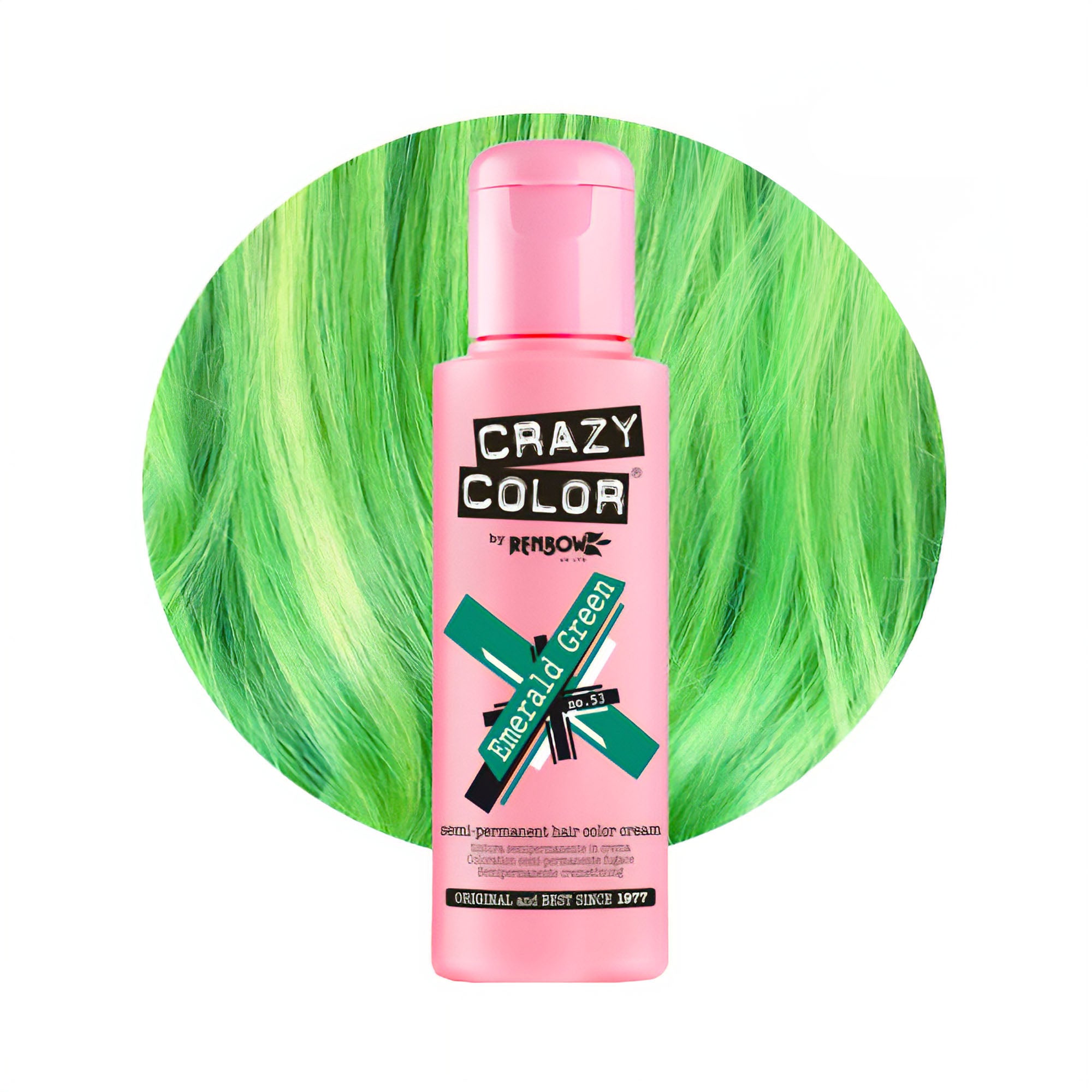 Crazy Color - Semi Permanent Hair Colour Cream Emerald Green No.53 100ml