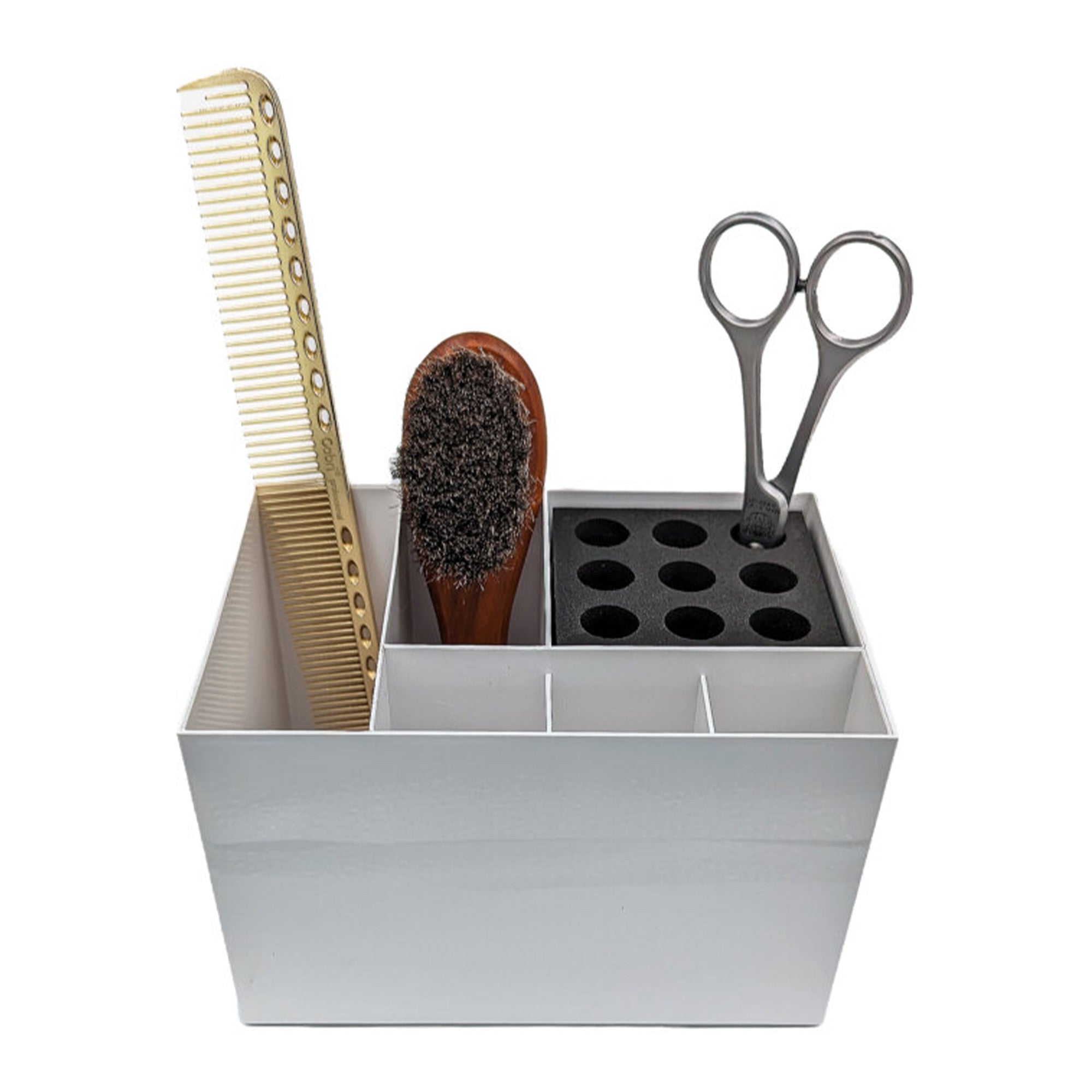 Eson - Scissor & Brush Holder Non-Slip Storage Box With Foam Grip (White)