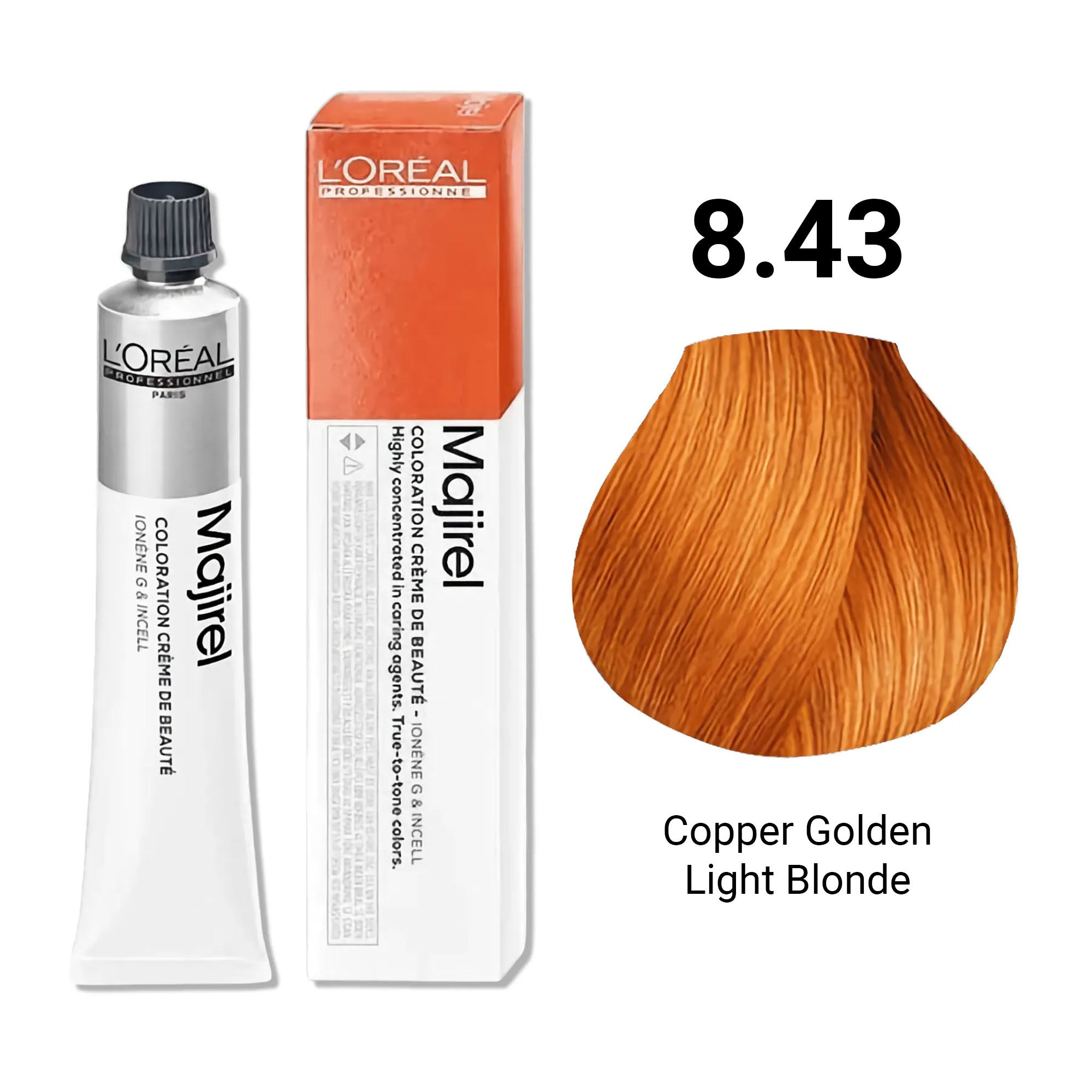 Loreal Professionnel - Majirel Permanent Hair Colour 8.43 Copper Golden Light Blonde 50ml