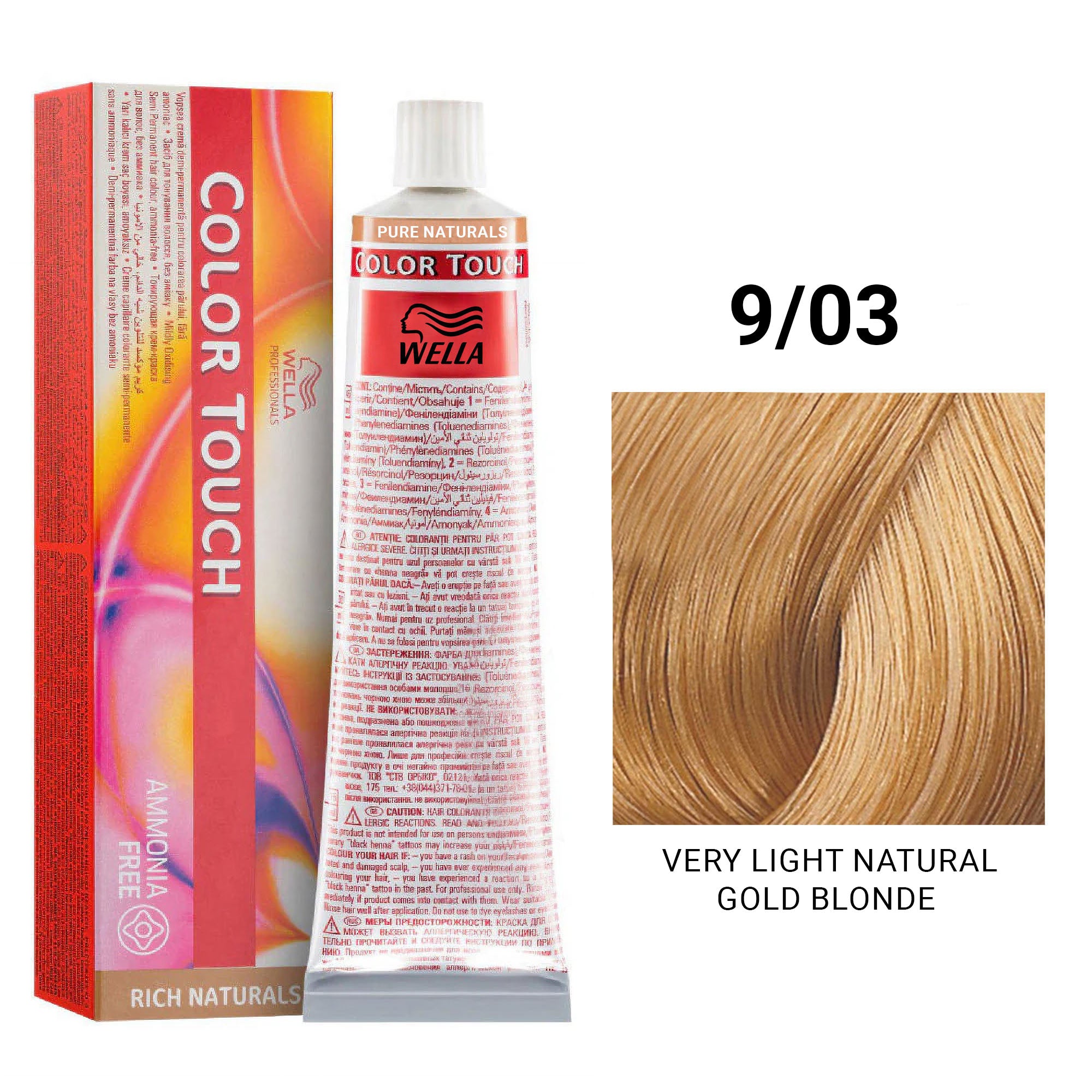 Wella Professionals - Color Touch 9/03 Very Light Natural Gold Blonde 60ml