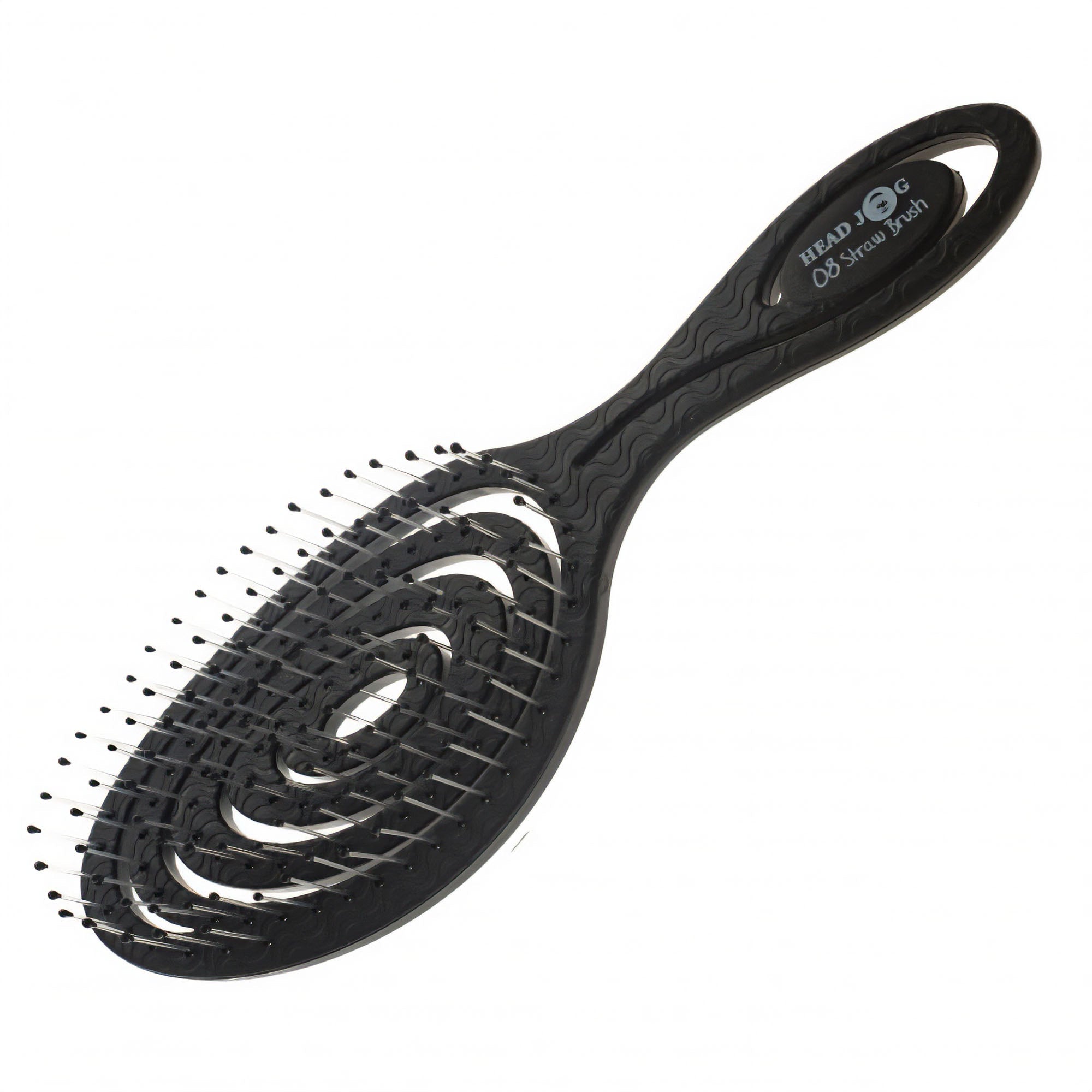 Hair Tools - Detangler Straw Brush Charcoal 22.5cm