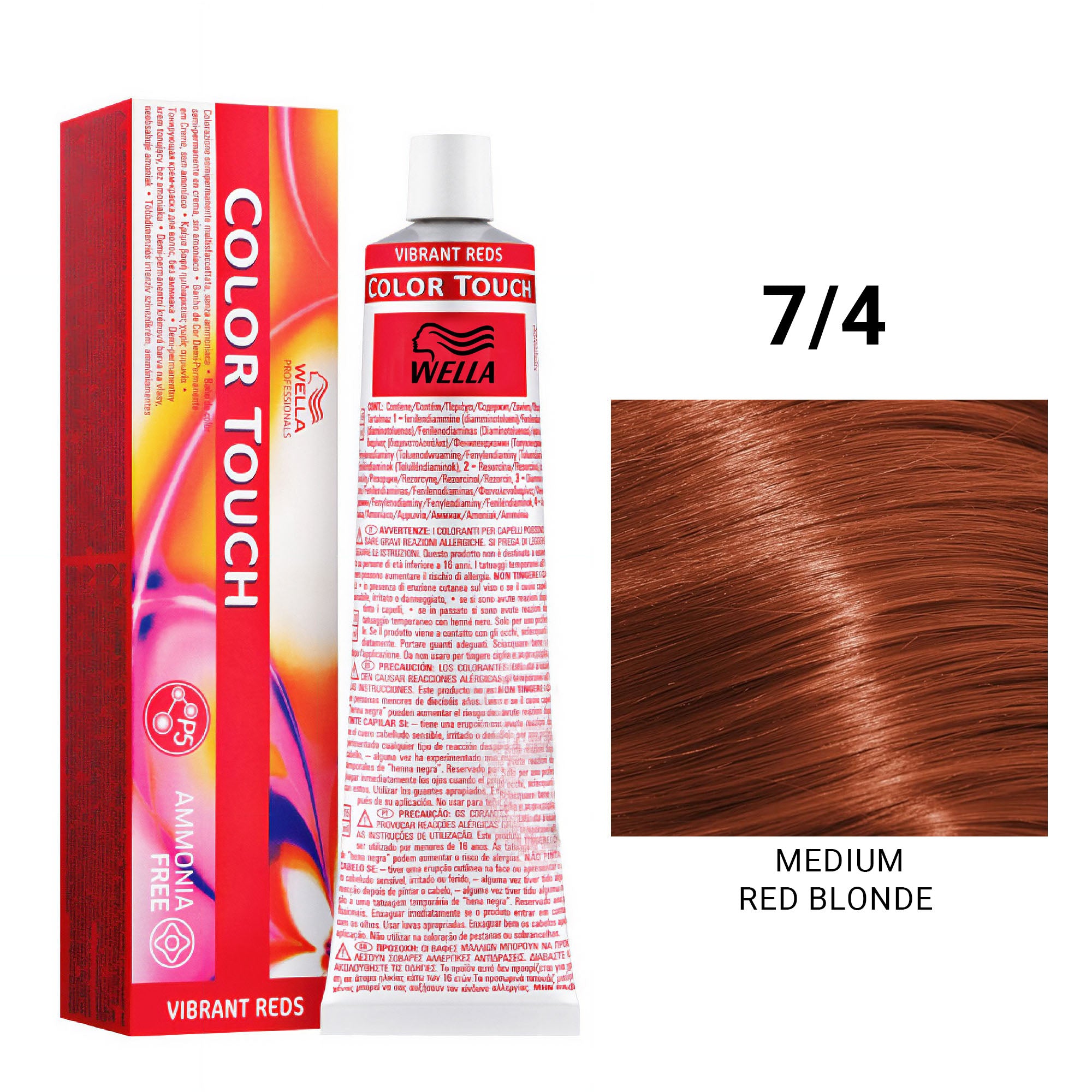 Wella Professionals - Color Touch 7/4 Medium Red Blonde 60ml