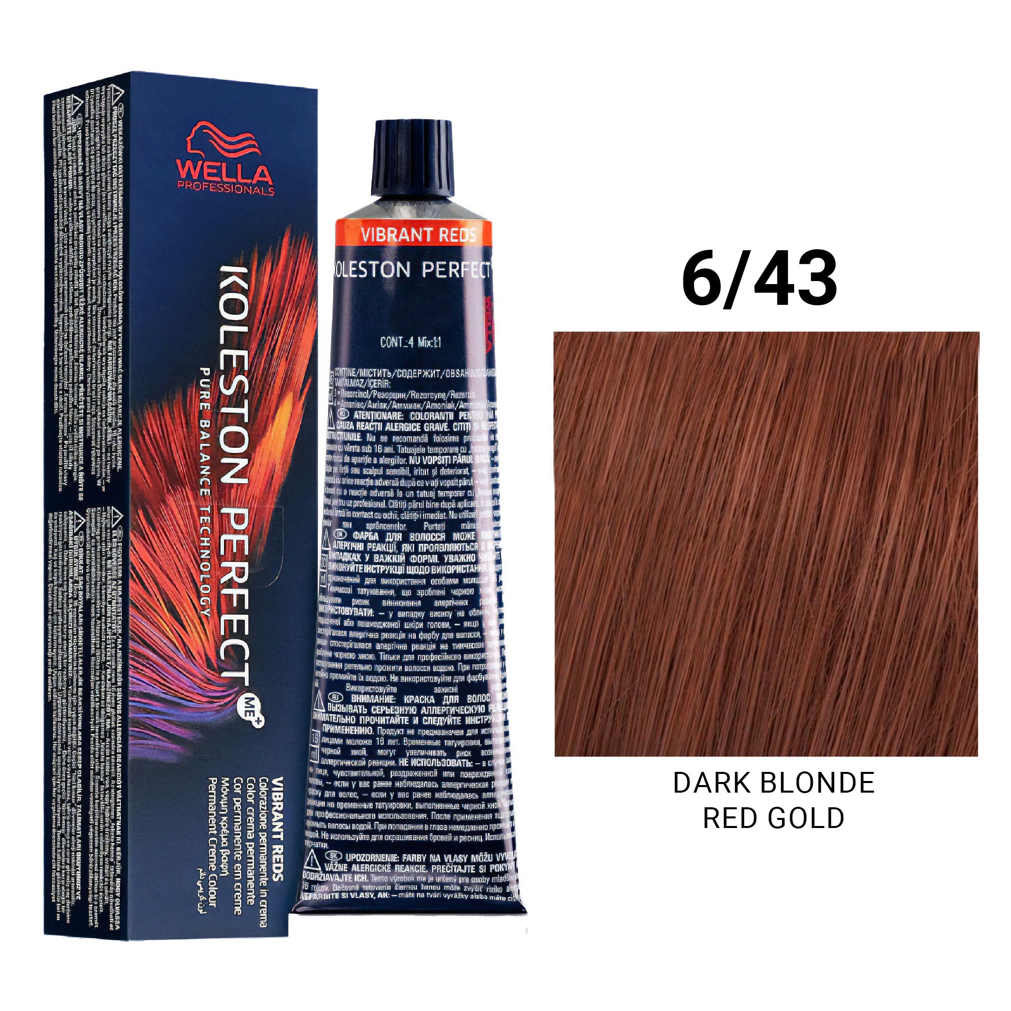 Wella Professionals - Koleston Perfect Me+ 6/43 Dark Blonde Red Gold 60ml