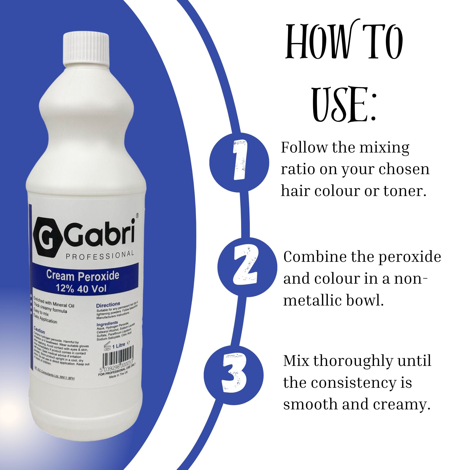Gabri Professional - Cream Peroxide 12% 40 Vol 1000ml
