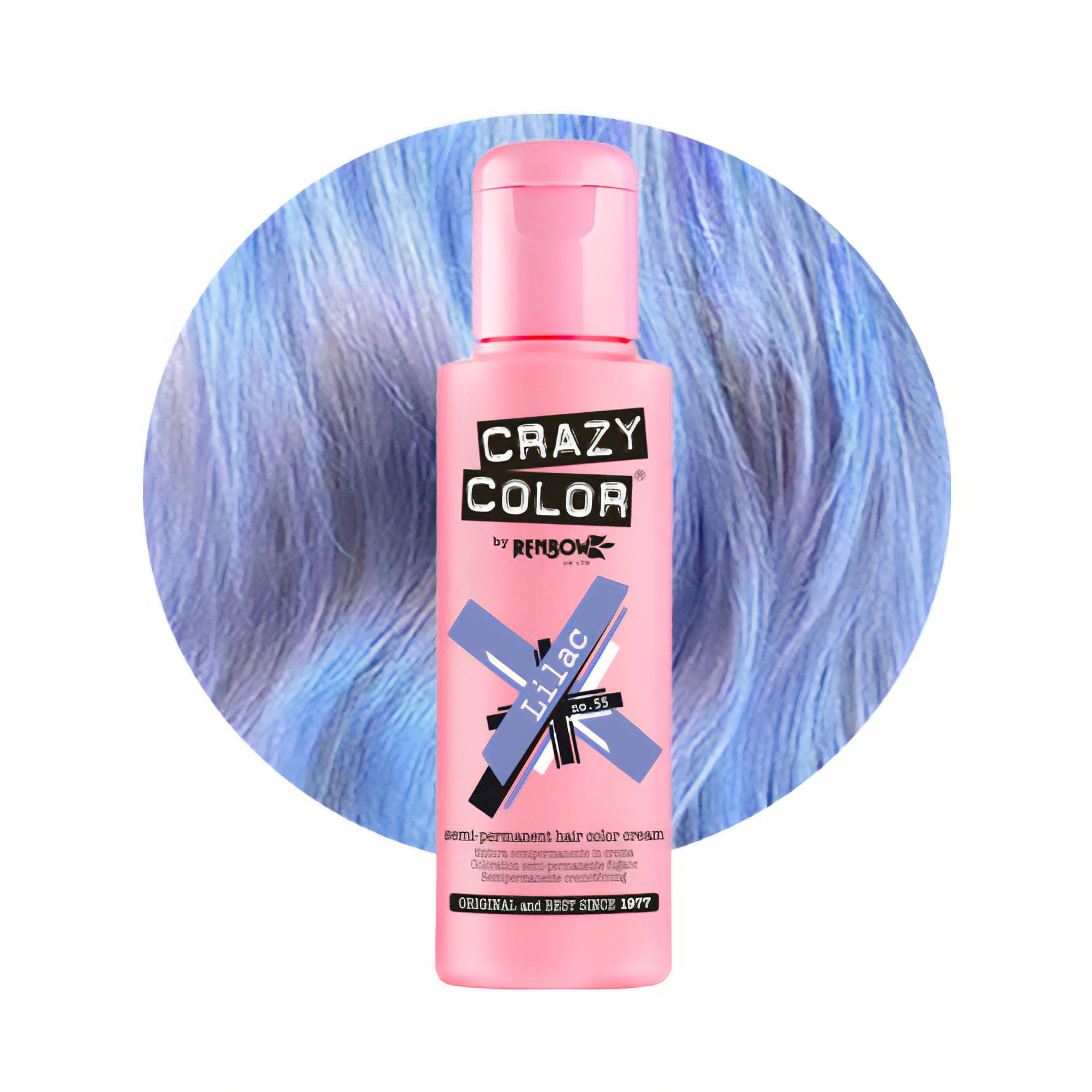 Crazy Color - Semi Permanent Hair Colour Cream Lilac No.55 100ml