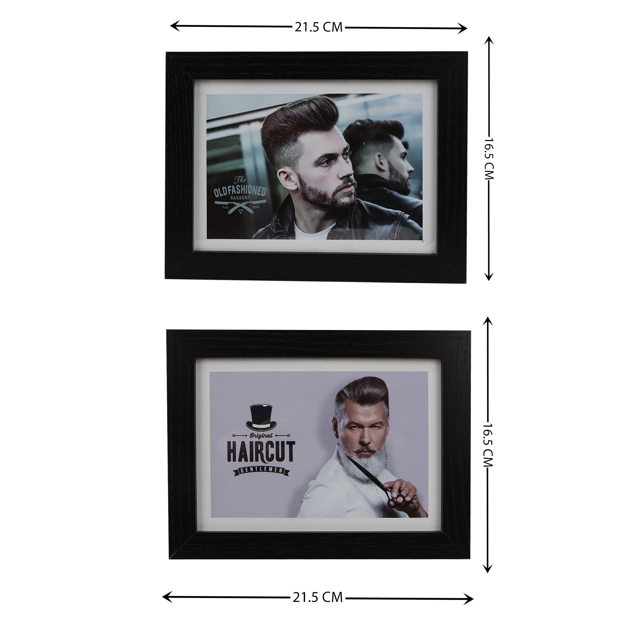 Eson - Barbershop Wall Art Haircut Style Black Framed Set 8pcs