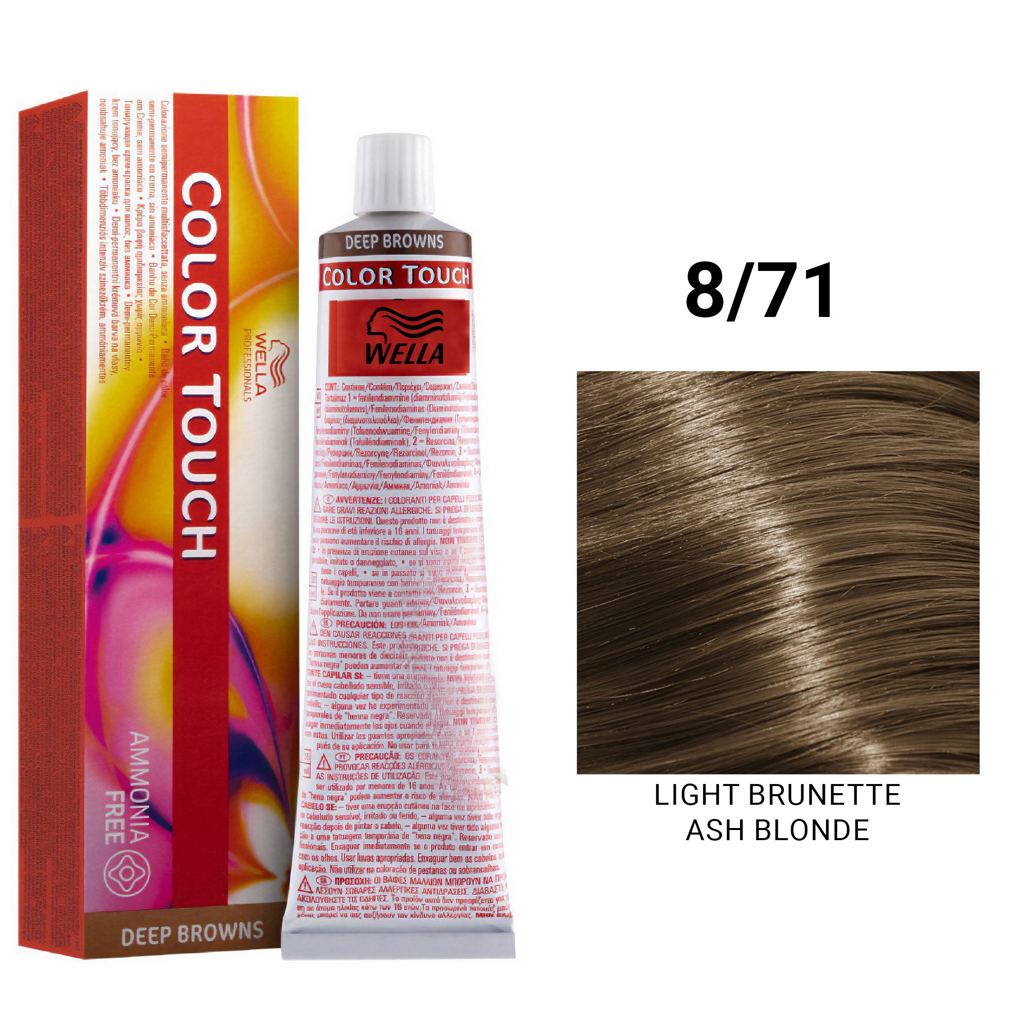 Wella Professionals - Color Touch 8/71 Light Brunette Ash Blonde 60ml