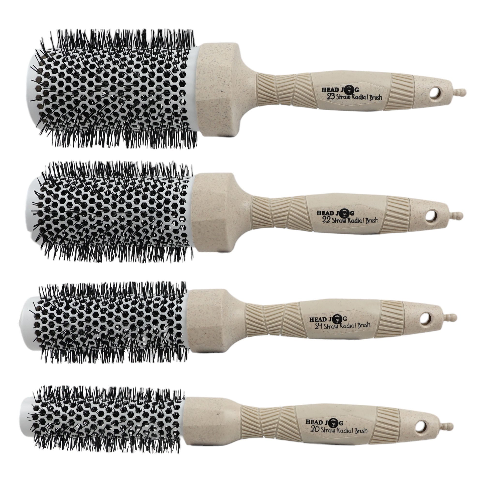 Head Jog - Straw Radial Round Brush Set 4pcs