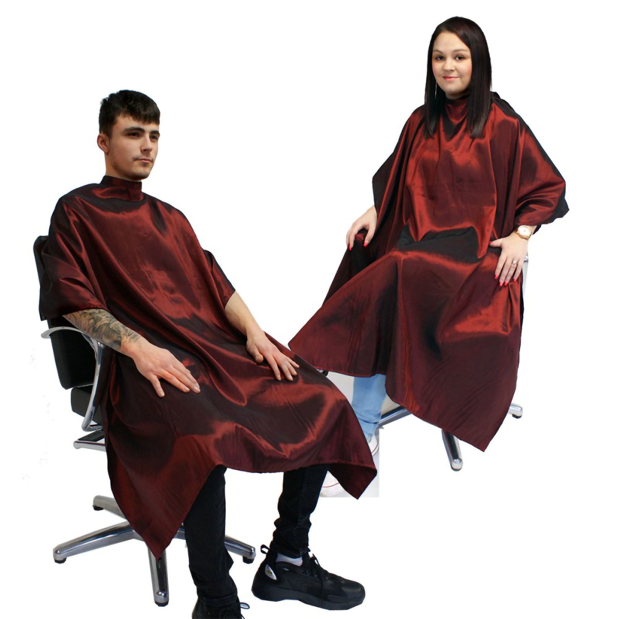 Hair Tools - Barber Hairdressing Hair Cutting Cape & Gown Two Tone Unisex Burgundy