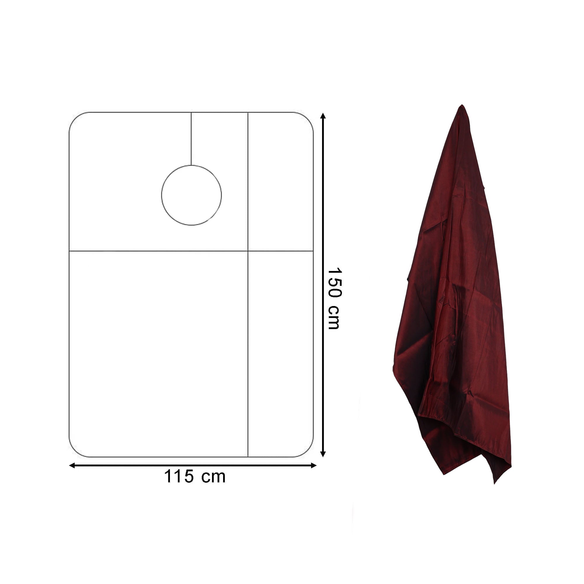 Hair Tools - Barber Hairdressing Hair Cutting Cape & Gown Two Tone Unisex Burgundy