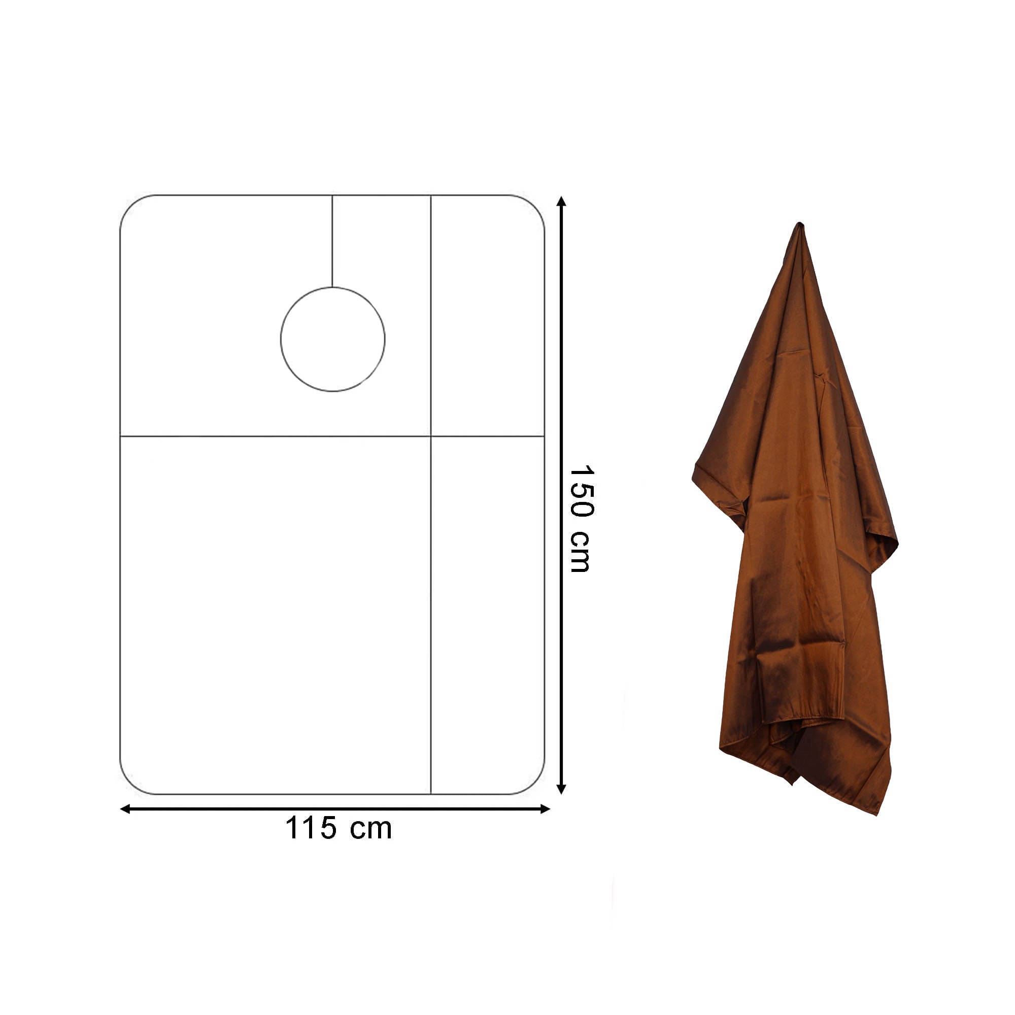 Hair Tools - Barber Hairdressing Hair Cutting Cape & Gown Two Tone Unisex Chestnut