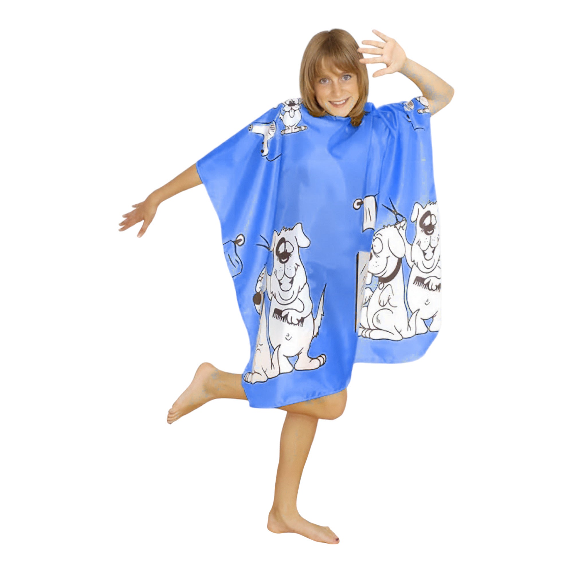 Hair Tools - Barber Hairdressing Kids Hair Cutting Cape & Gown Doggy Blue