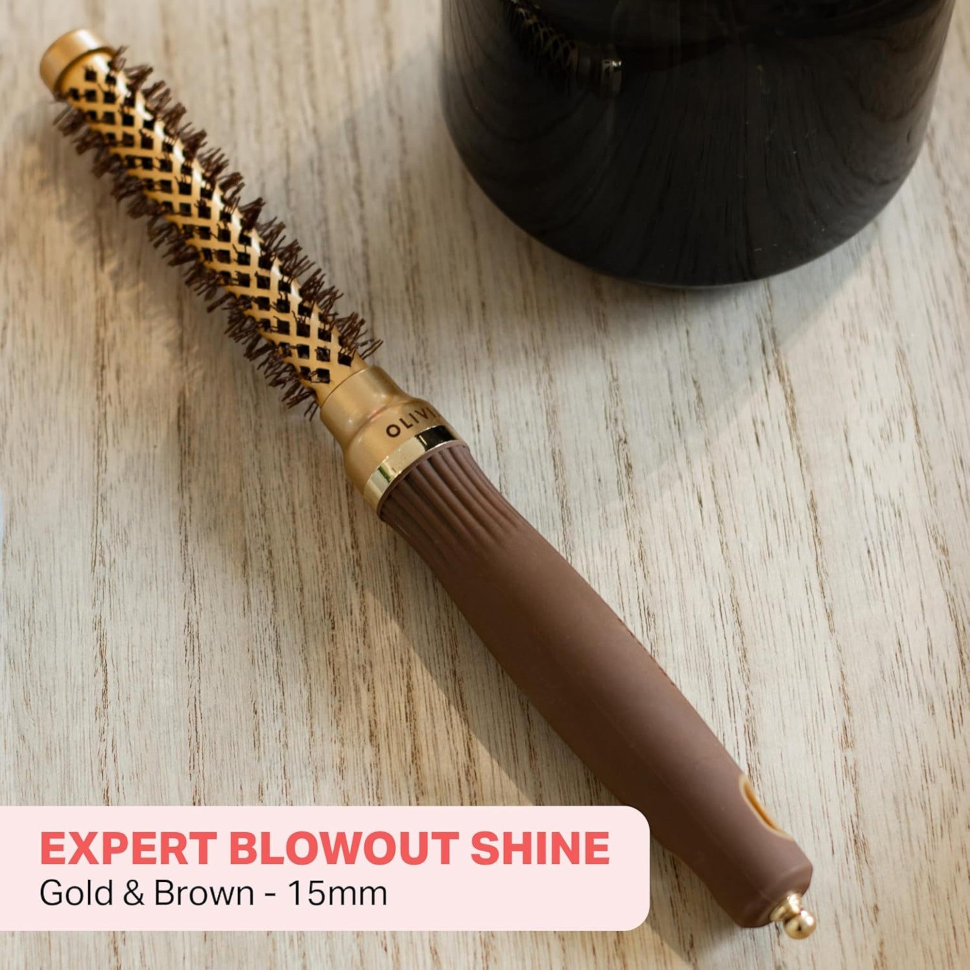 Olivia Garden - Expert Blowout Shine Wavy Bristles Gold & Brown 15mm
