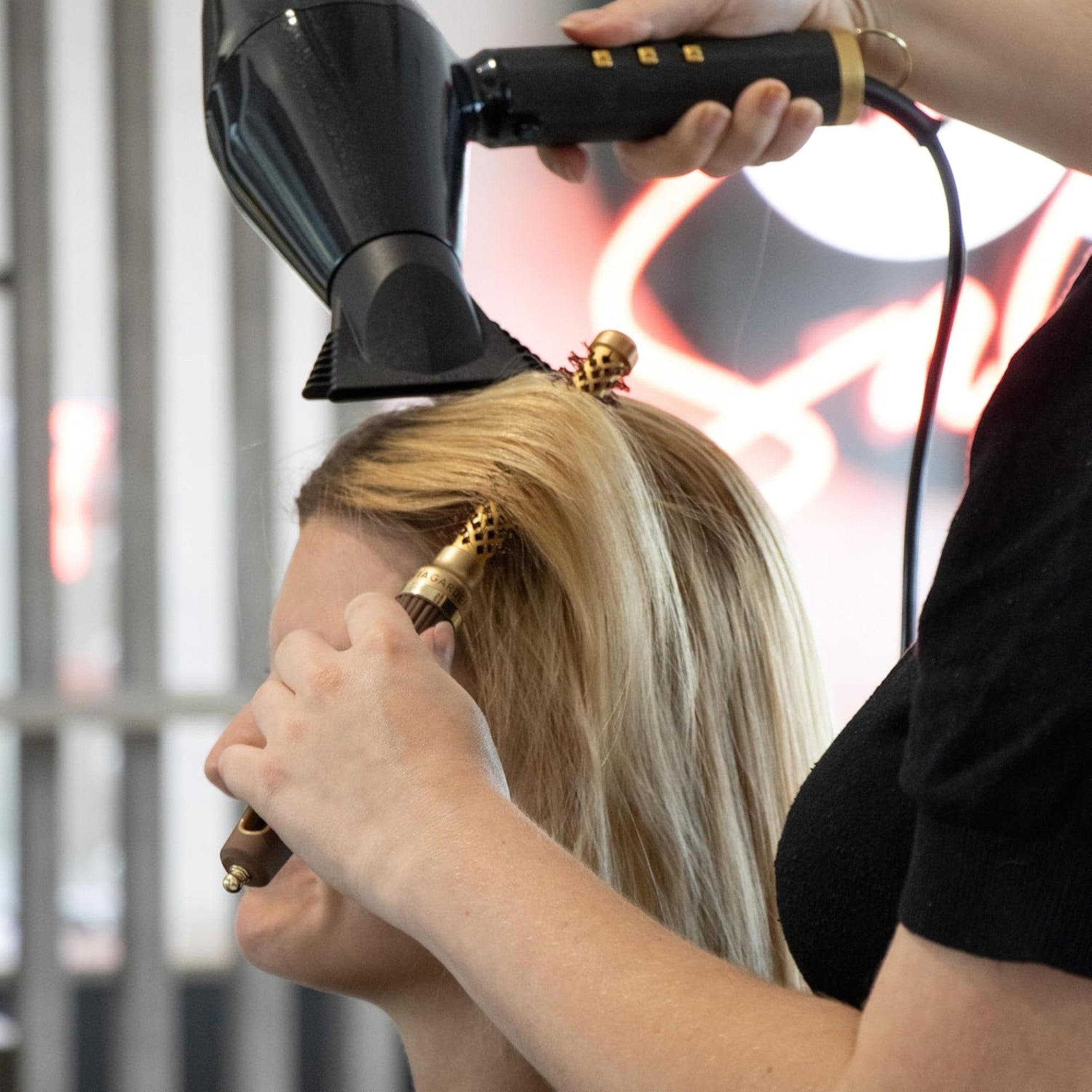 Olivia Garden - Expert Blowout Shine Wavy Bristles Gold & Brown 15mm