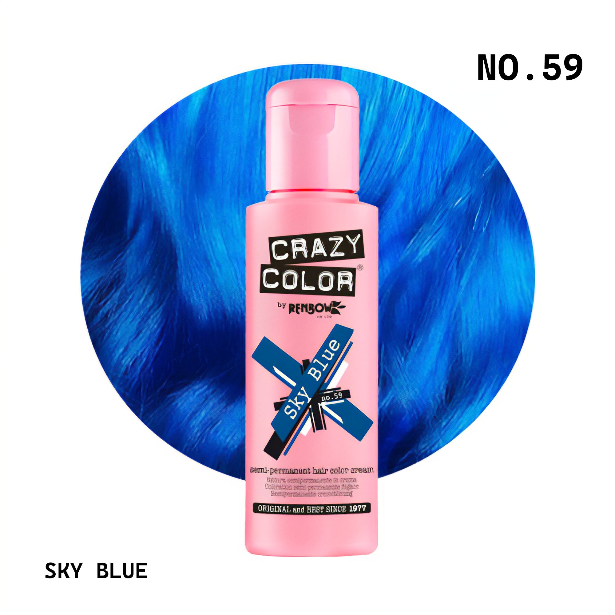 Crazy Color - Semi Permanent Hair Colour Cream Sky Blue No.59 100ml