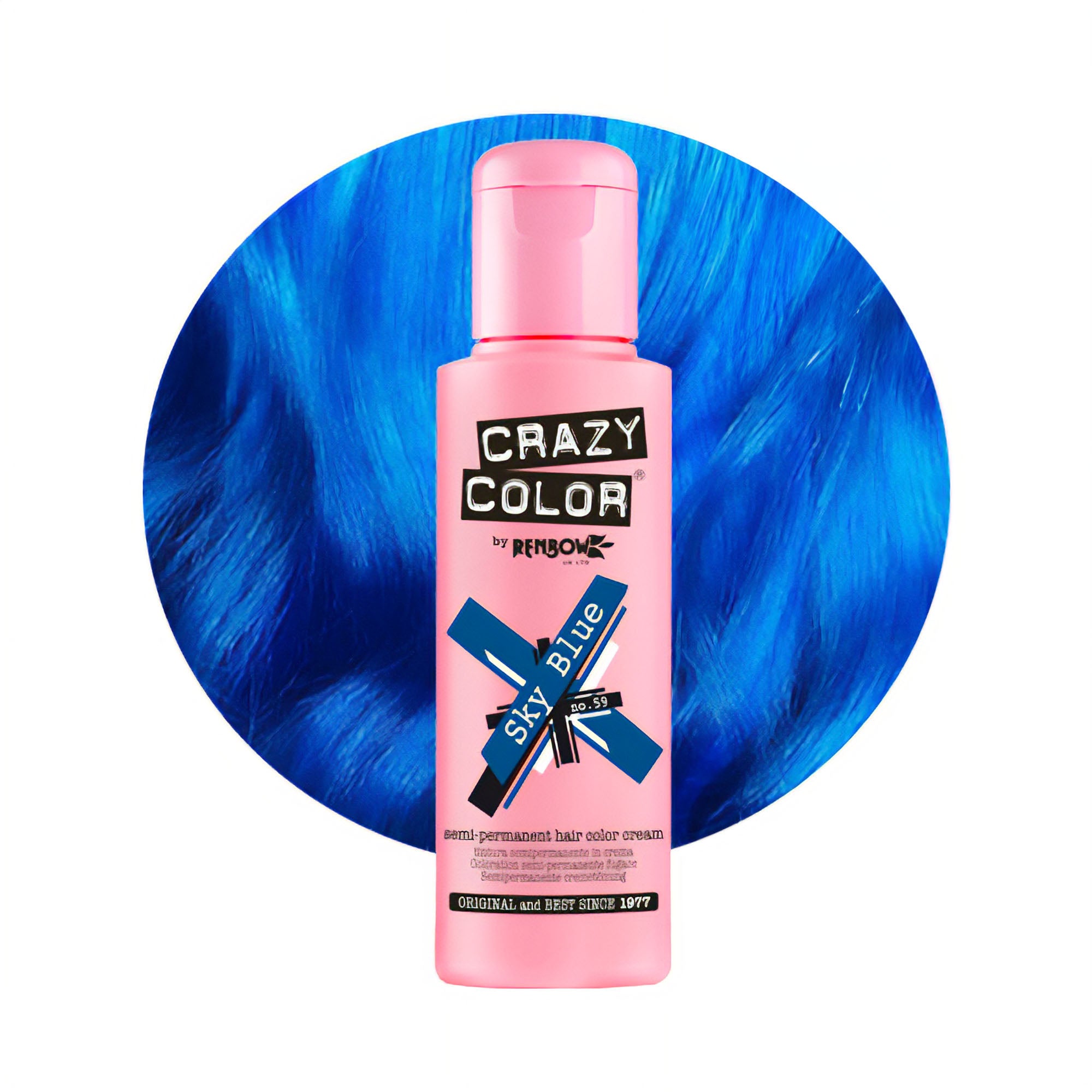 Crazy Color - Semi Permanent Hair Colour Cream Sky Blue No.59 100ml