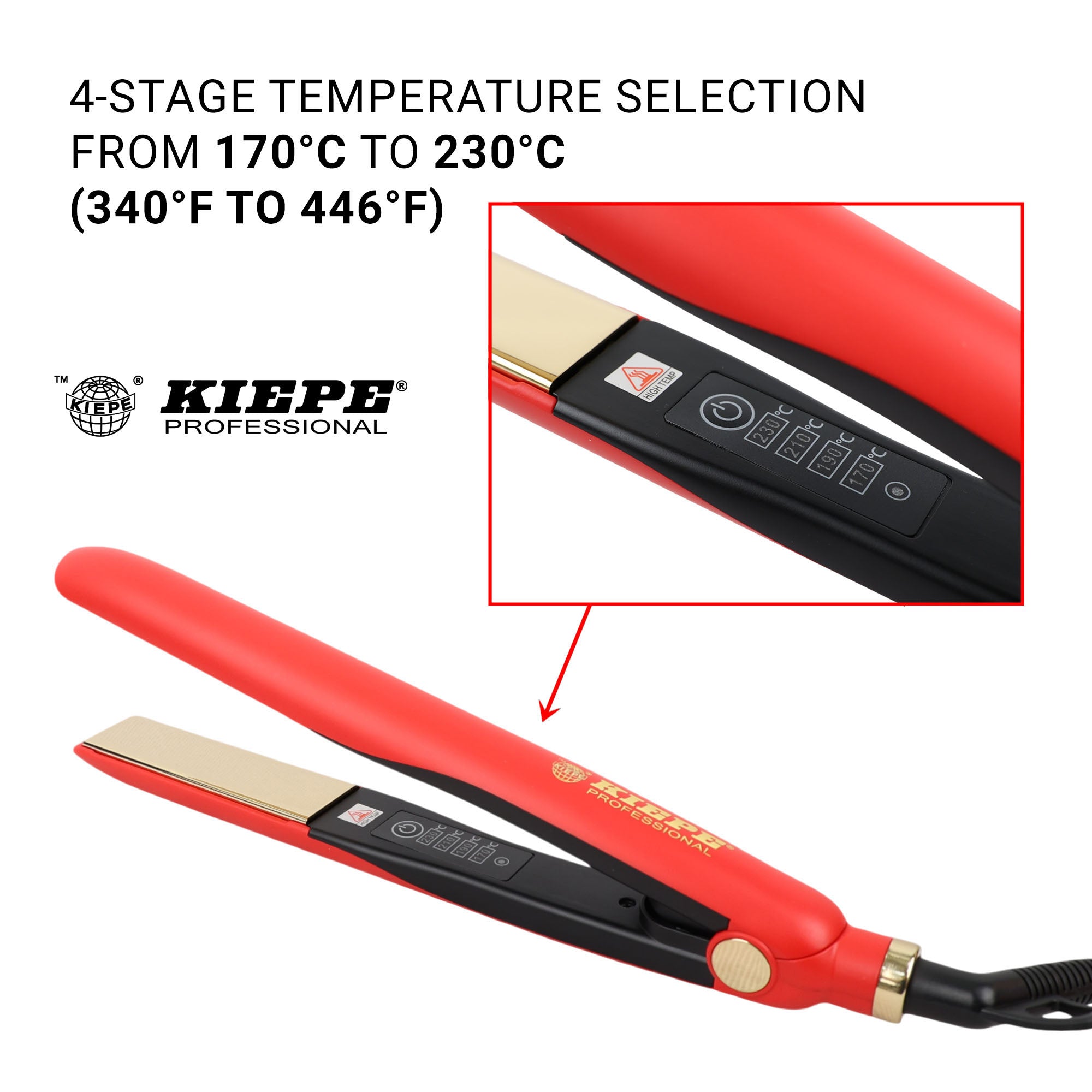 Kiepe - Hair Straightener Rouge Caresse 30W Red