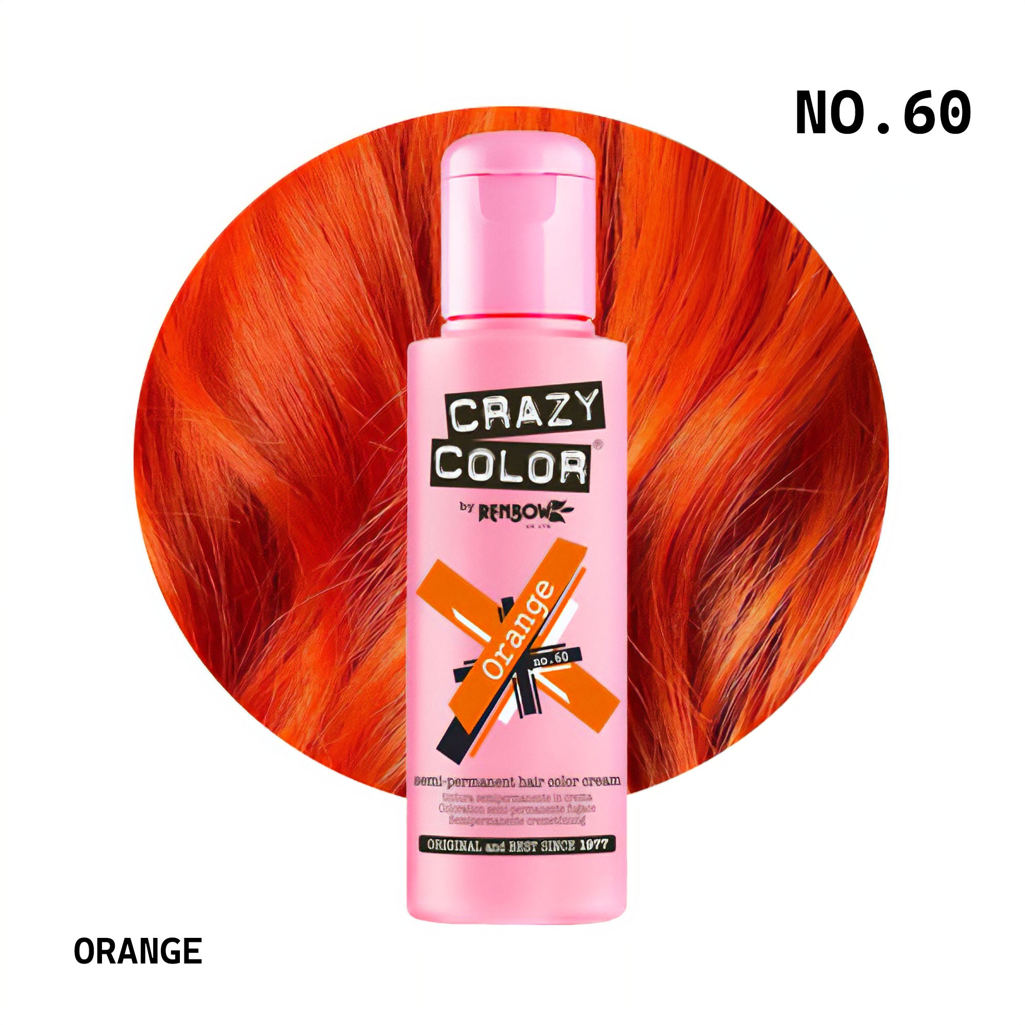 Crazy Color - Semi Permanent Hair Colour Cream Orange No.60 100ml