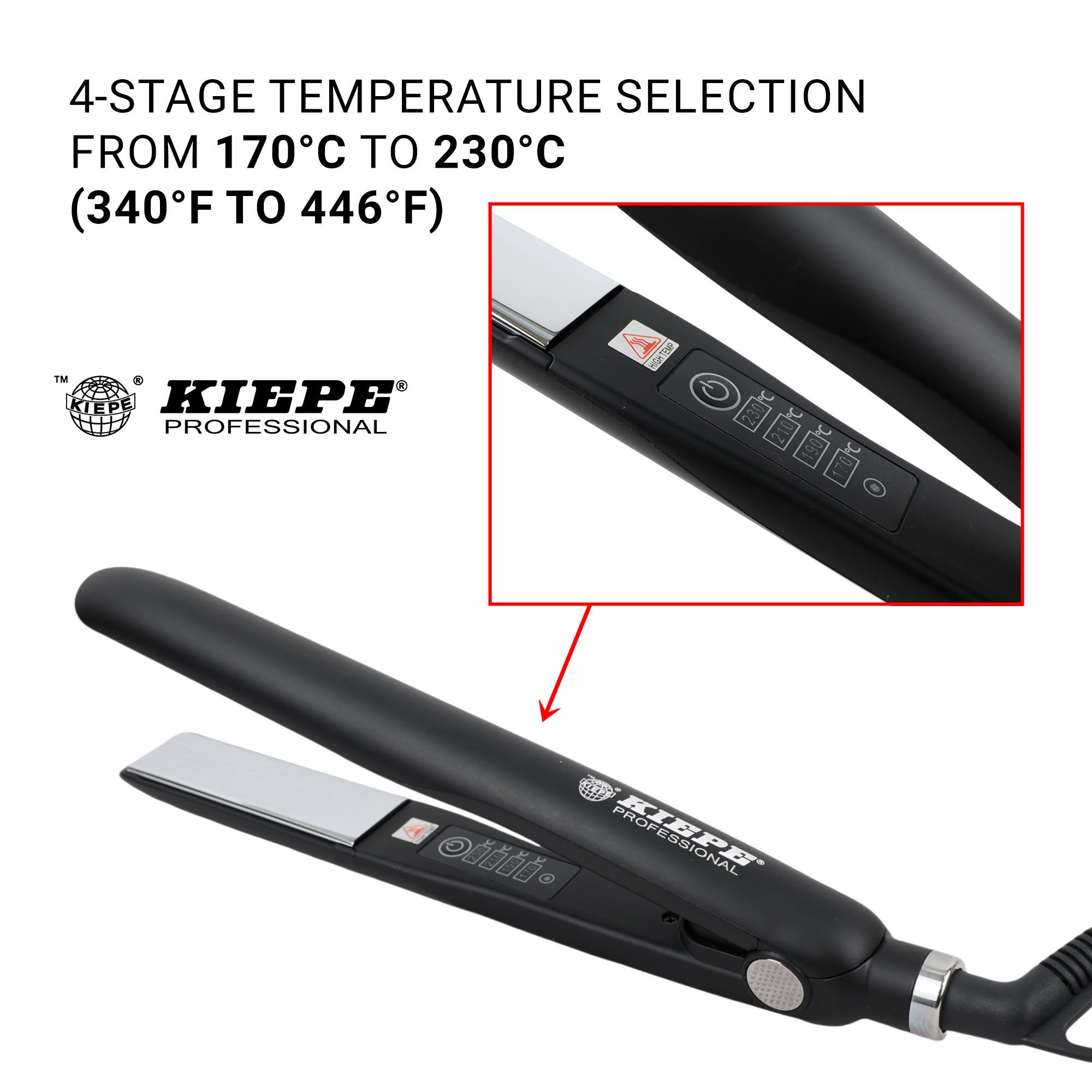 Kiepe - Hair Straightener Noir Caresse 30W Black