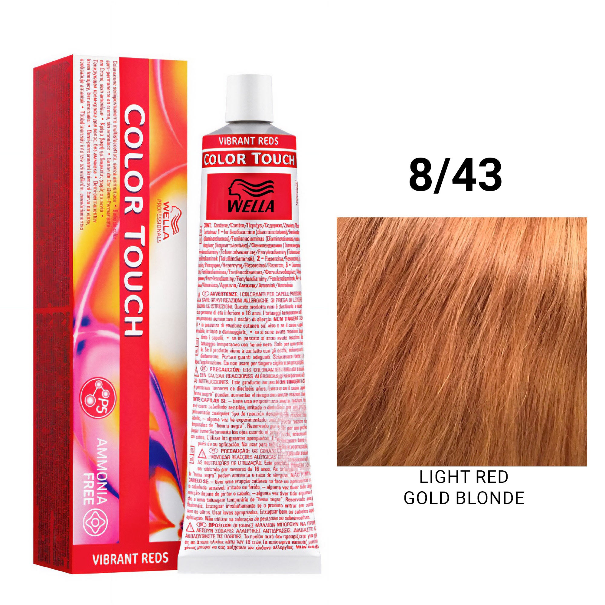 Wella Professionals - Color Touch 8/43 Light Red Gold Blonde 60ml