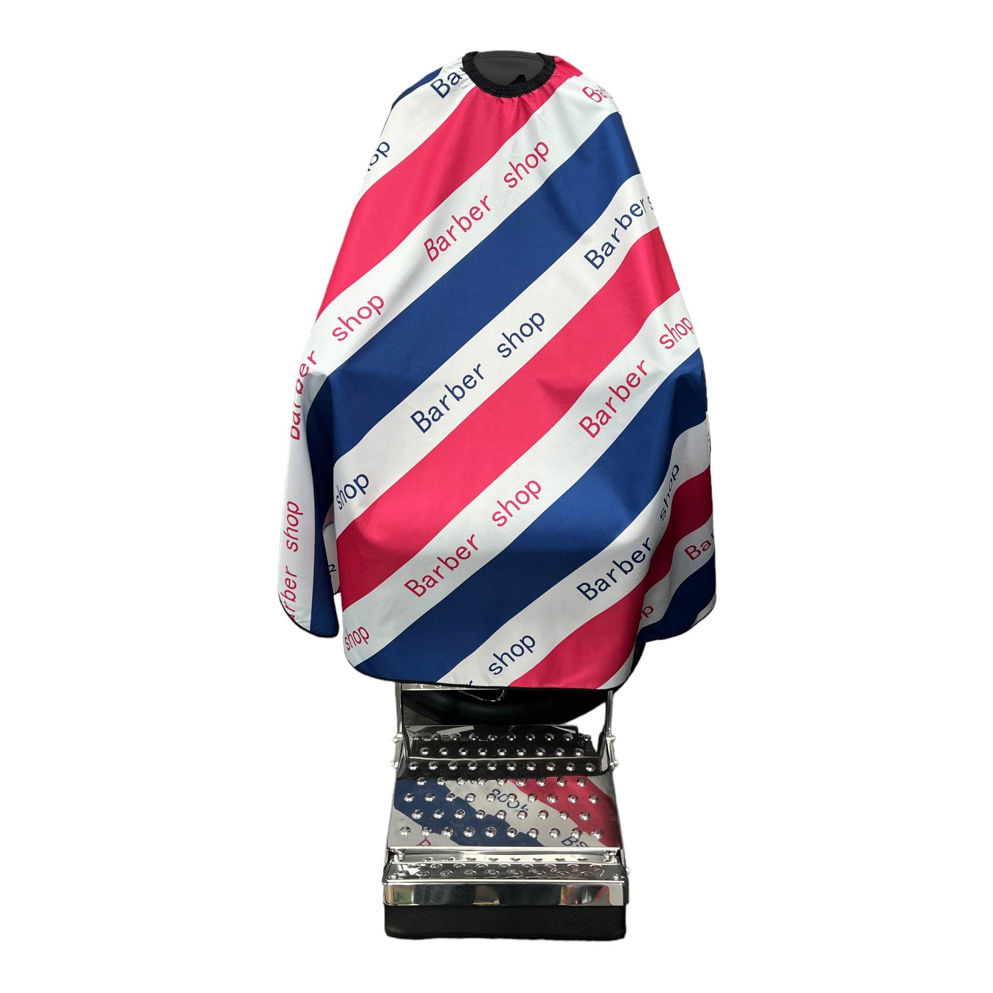 Gabri - Barber Hairdressing Hair Cutting Cape & Gown Red Blue & White Stripes